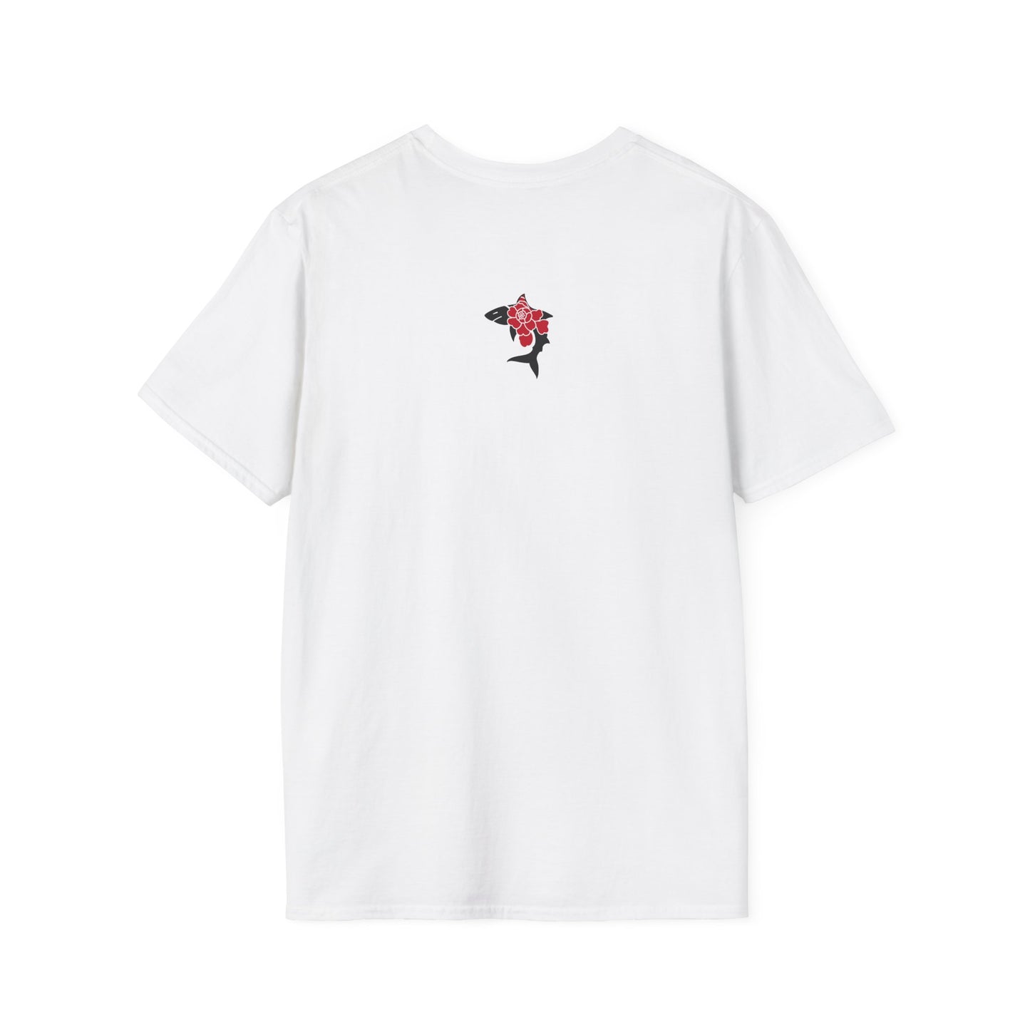 Saku Same - Blooming  Shark T-Shirt - Rose Tattoo Style Graphic Tee