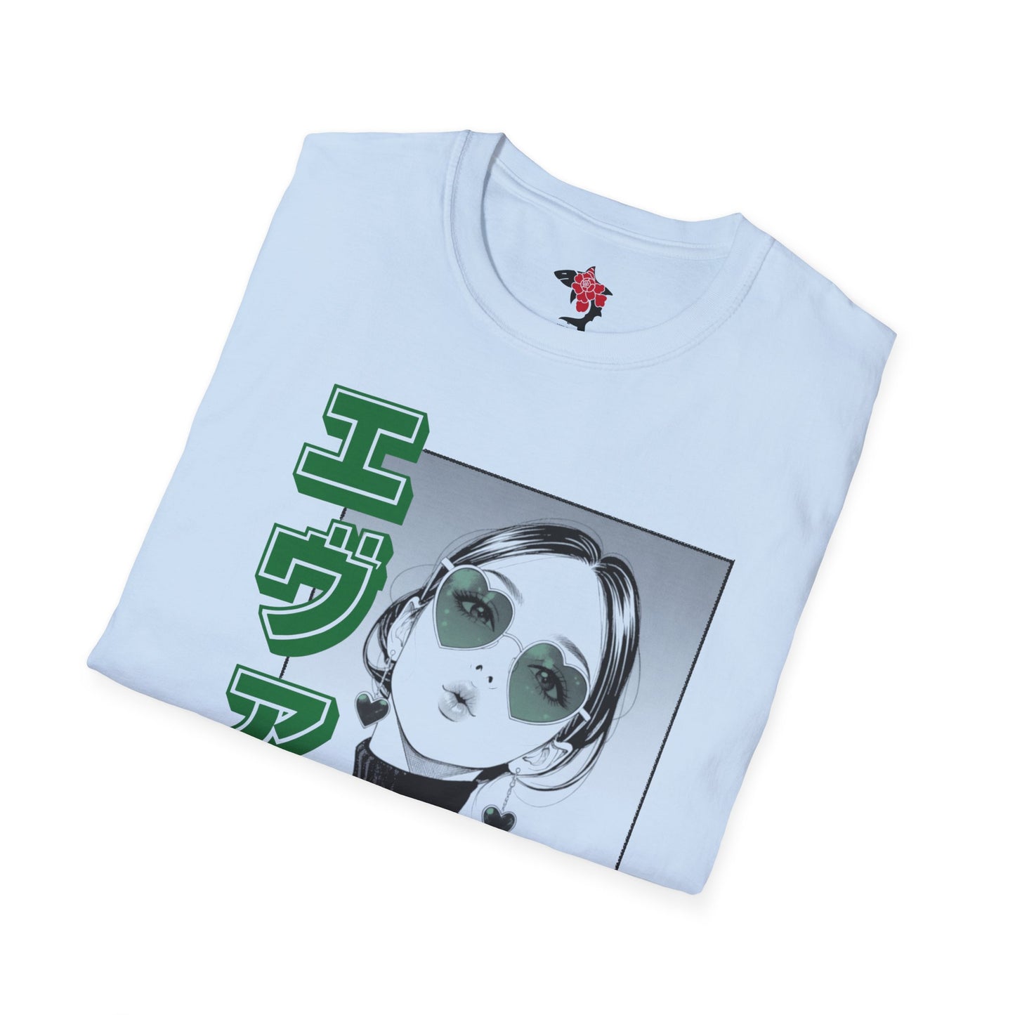 Saku Same - Eva - Anime Girl Graphic Tee with Japanese Text — 'Eva' Retro Aesthetic T-Shirt