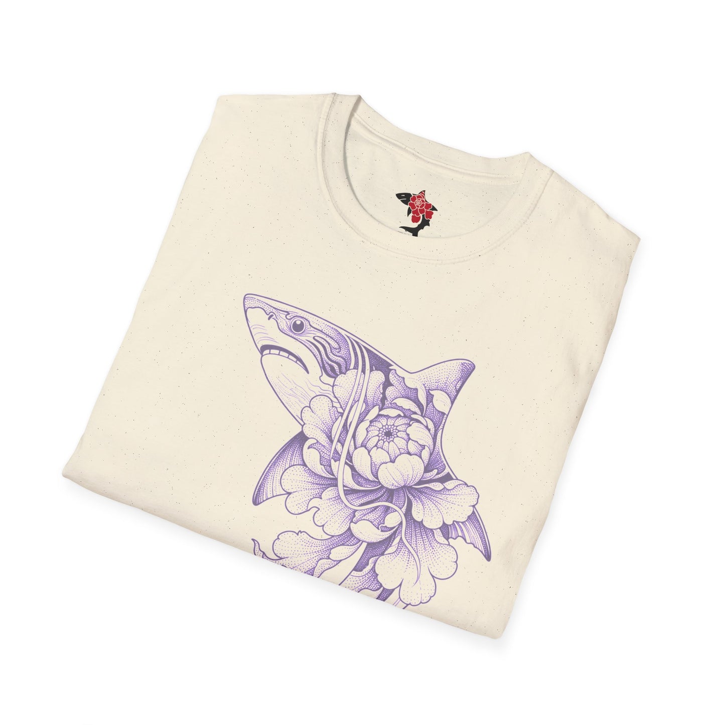 Saku Same - Blooming Shark T-Shirt - Lavender Peony Shark Graphic Tee