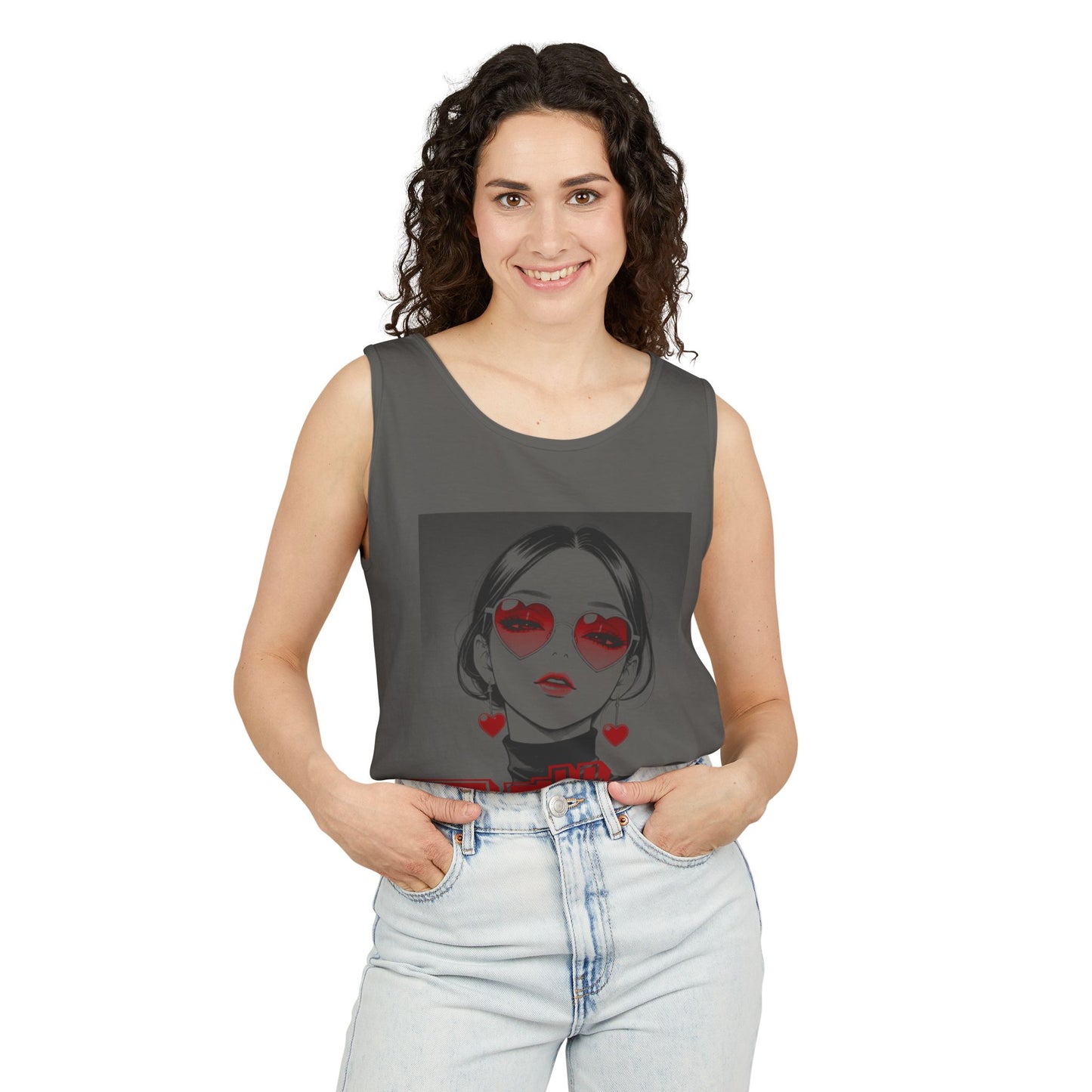 Saku Same - Eva - Anime Girl Graphic Tank — 'エヴァ' Retro Manga Portrait