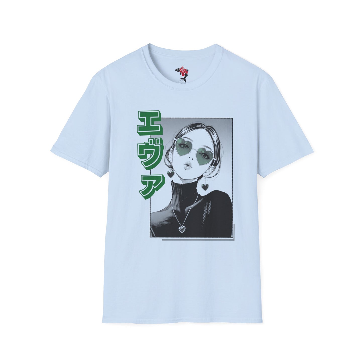 Saku Same - Eva - Anime Girl Graphic Tee with Japanese Text — 'Eva' Retro Aesthetic T-Shirt