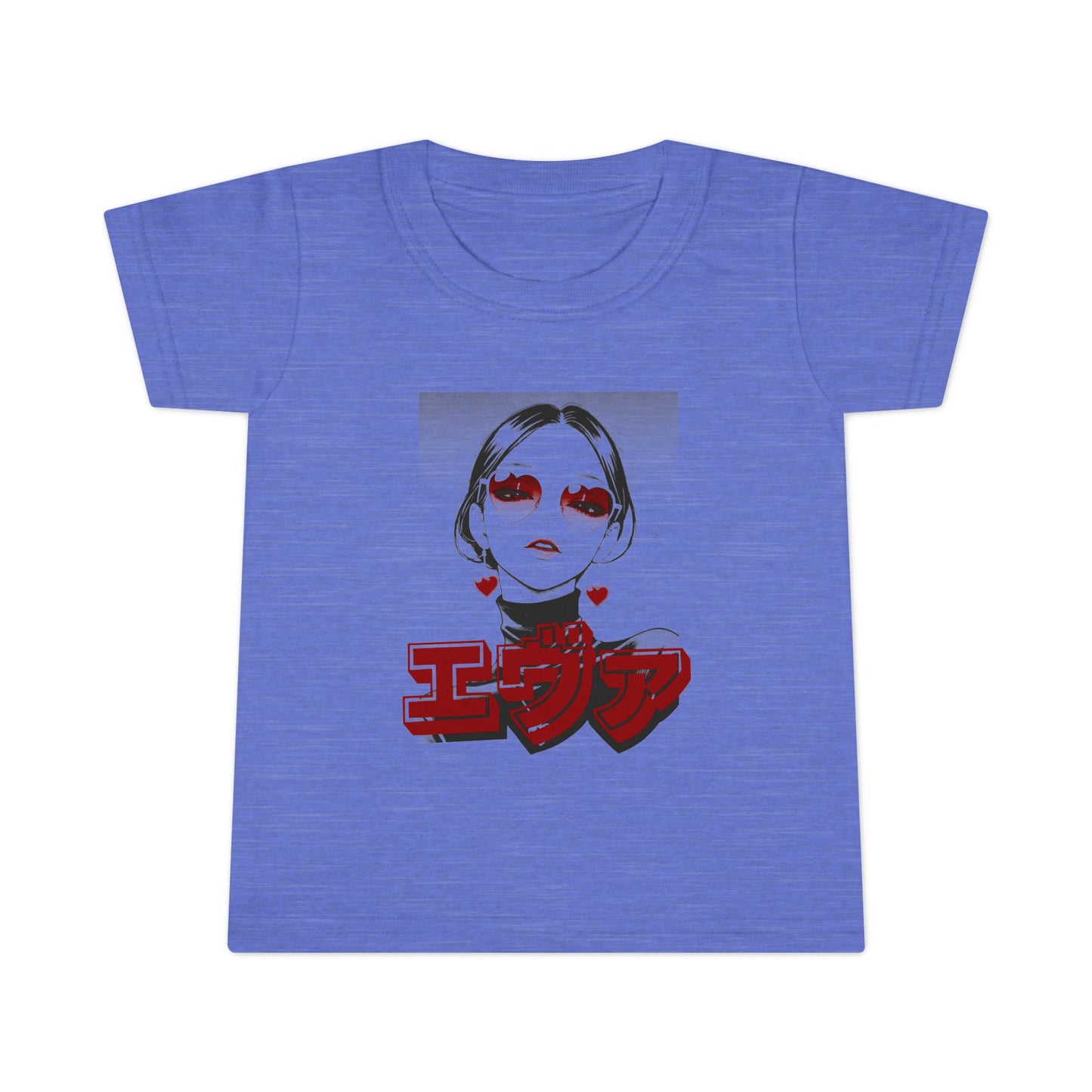 Toddler T-Shirt  - Saku Same - Eva - Edgy Anime Girl Graphic with Red Japanese Text (Eva)