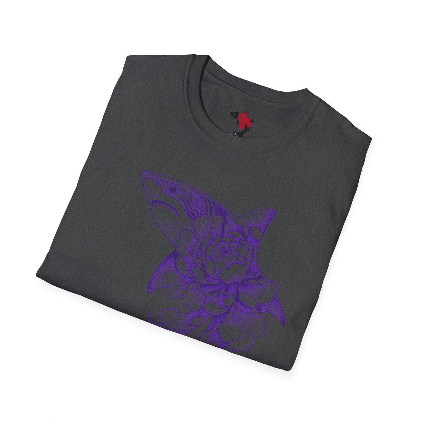 Saku Same - Blooming Shark T-Shirt - Lavender Peony Shark Graphic Tee