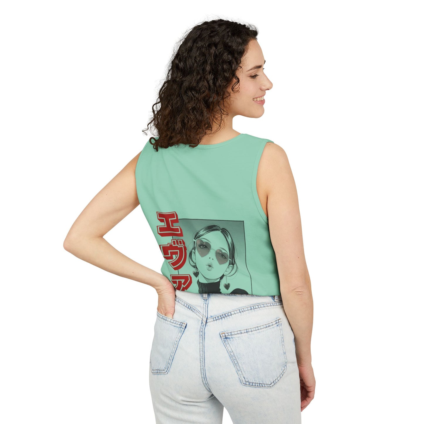 Saku Same - Eva - Anime Girl Graphic Tank — 'エヴァ' Retro Manga Portrait
