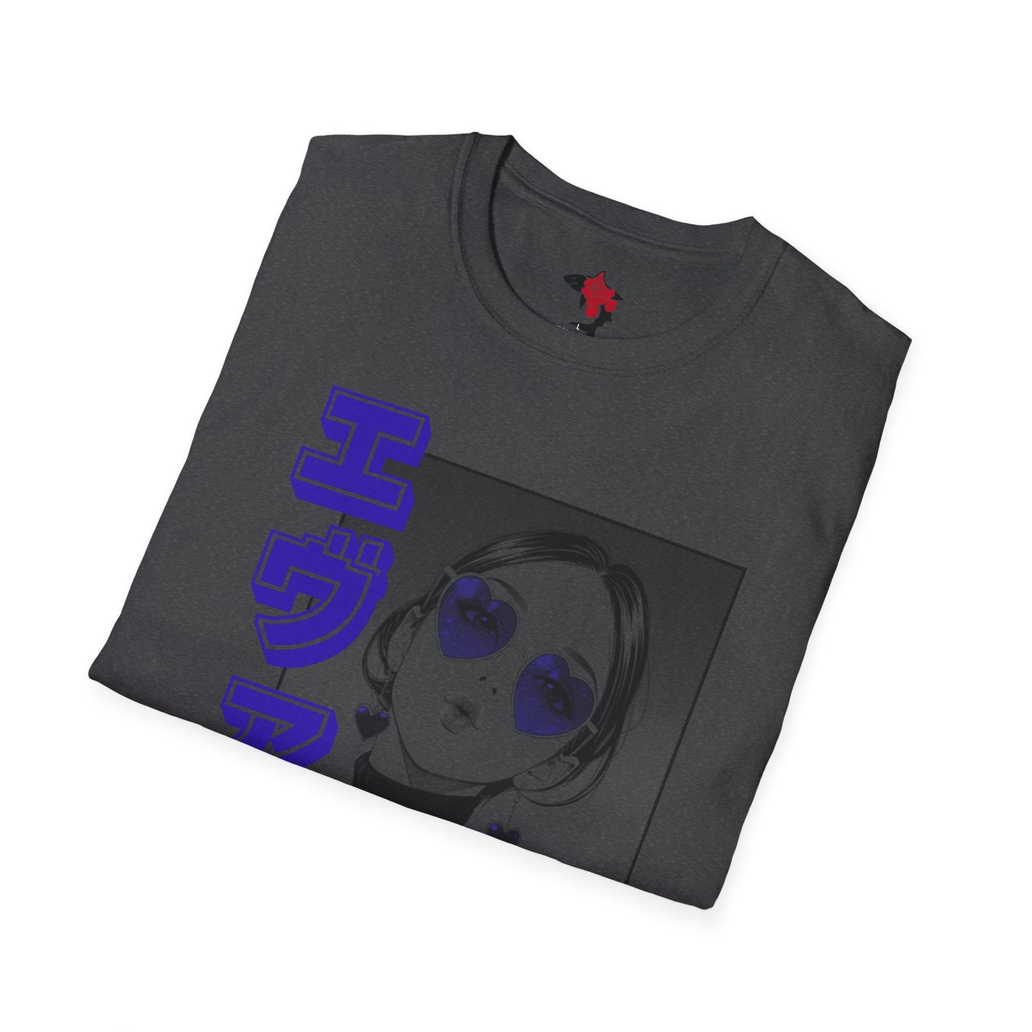 Saku Same - Eva - Anime Girl Graphic Tee with Japanese Text - Eva - 'エヴァ' Portrait T-Shirt