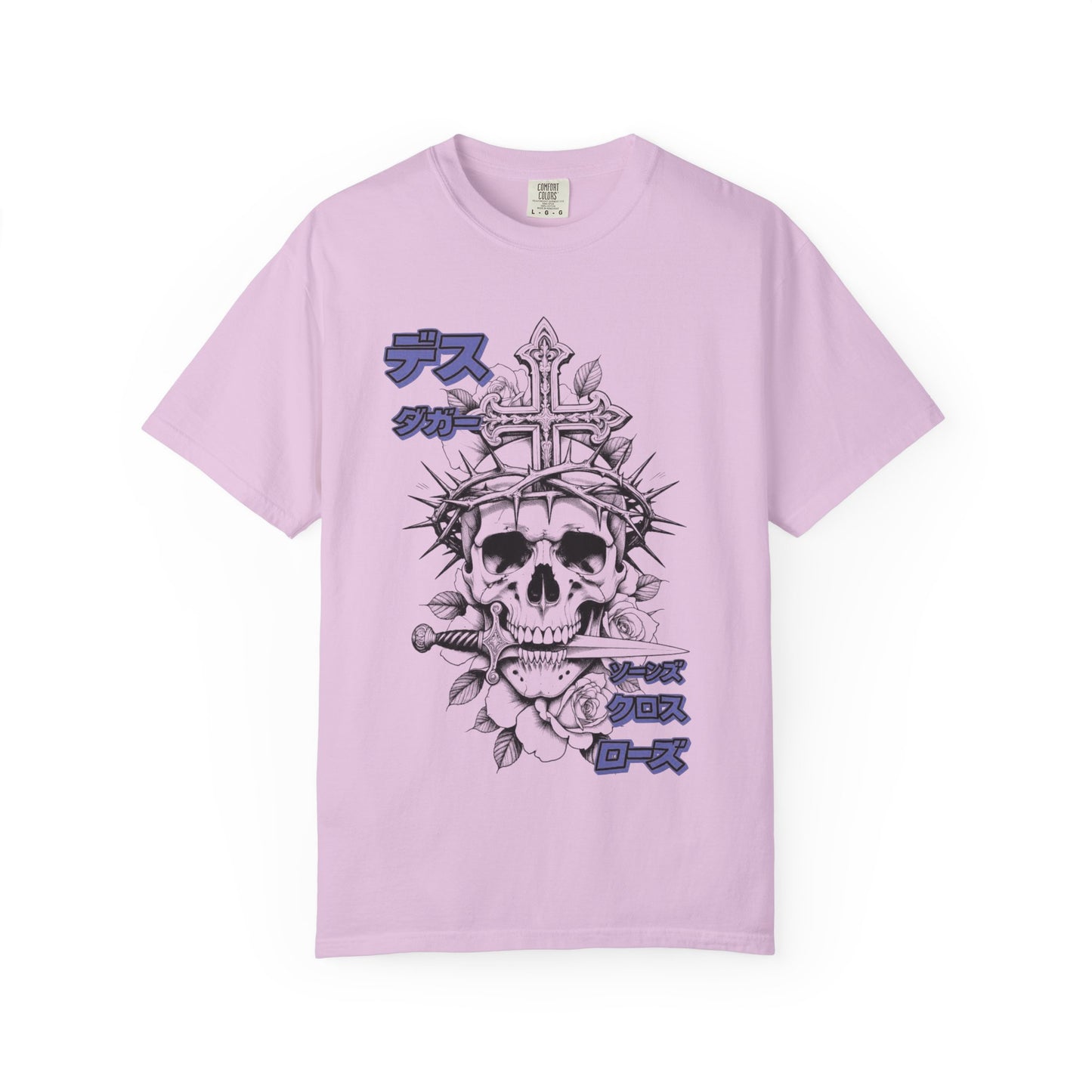 Saku Same - Skull & Rose T-Shirt Japanese Text Graphic Tee