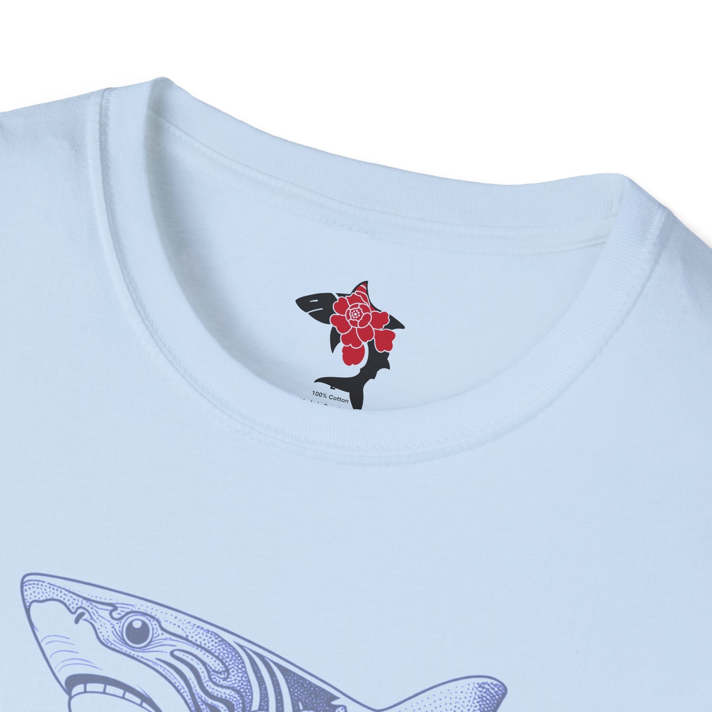 Saku Same - Floral Shark T-Shirt — Botanical Koi Shark Graphic Tee
