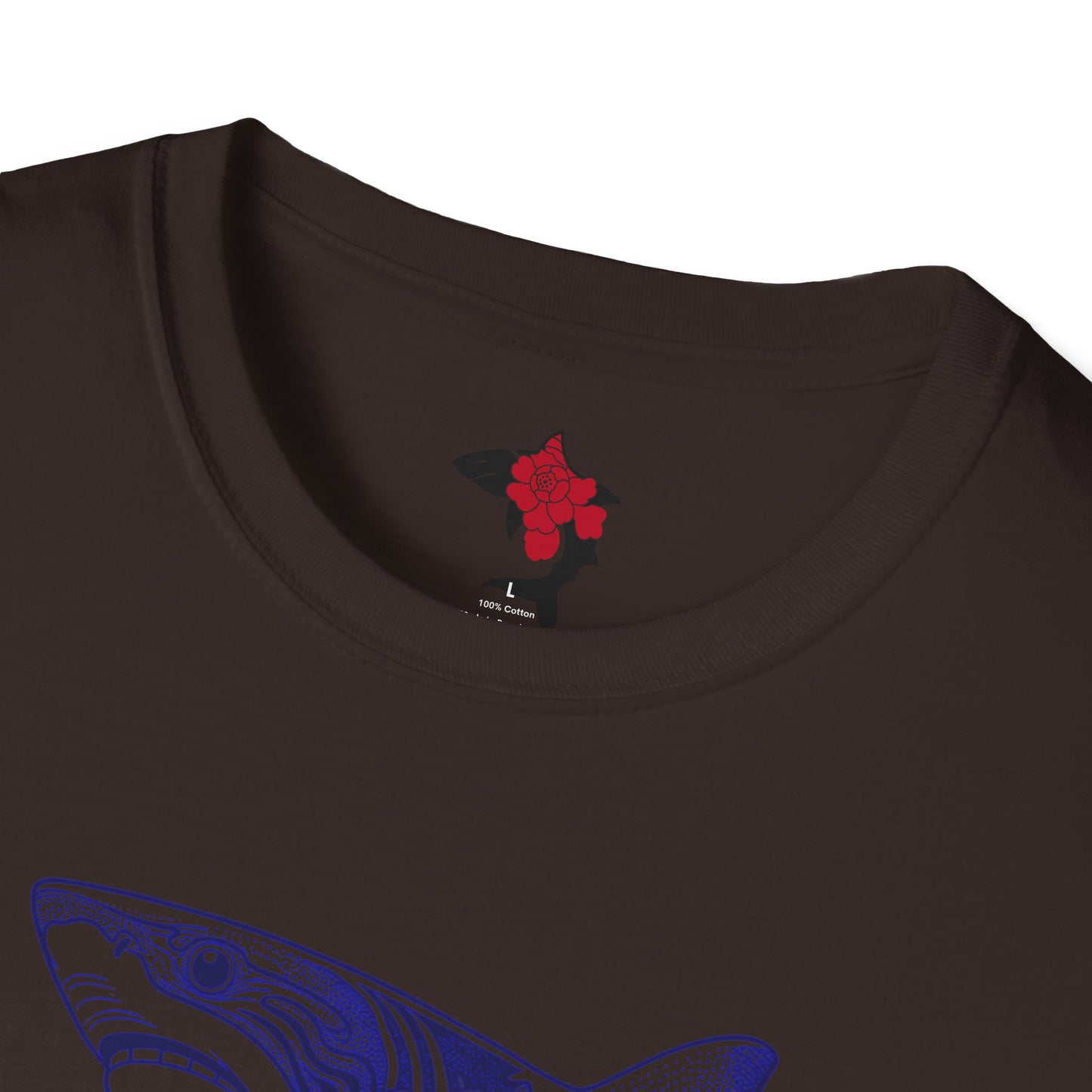 Saku Same - Floral Shark T-Shirt — Botanical Koi Shark Graphic Tee
