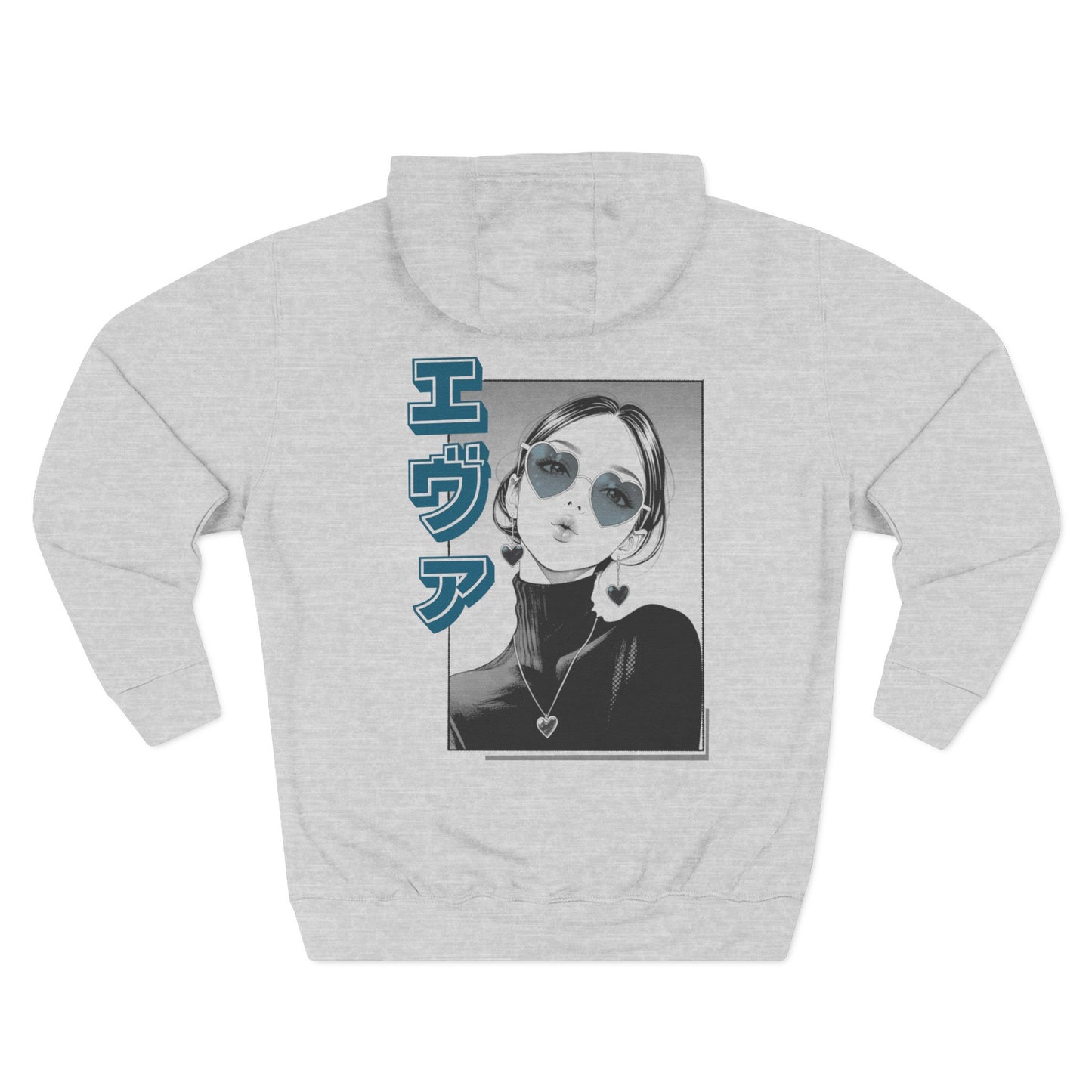 Saku Same - Eva - Anime Girl Portrait Hoodie  "エヴァ" Graphic Fleece Hoodie