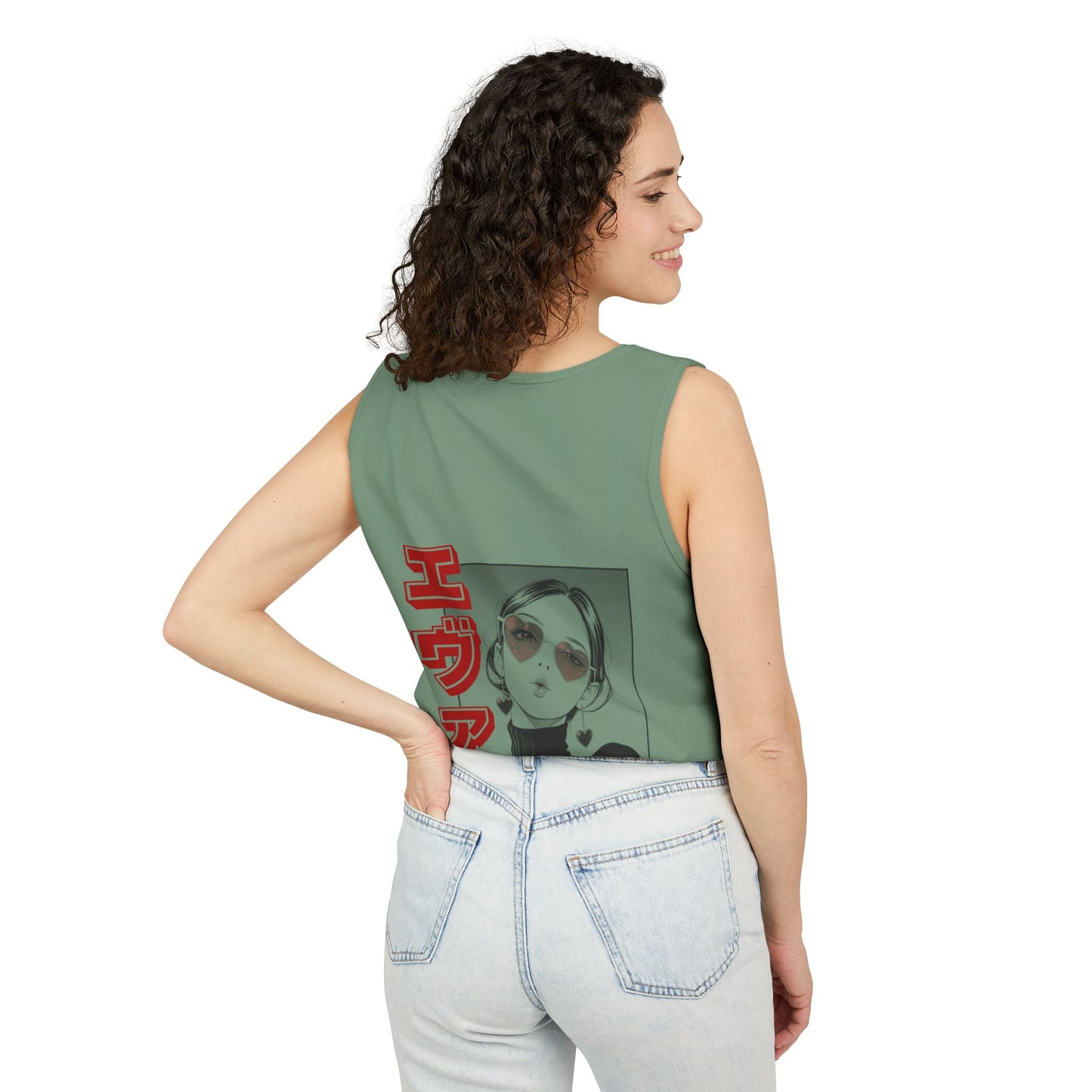 Saku Same - Eva - Anime Girl Graphic Tank — 'エヴァ' Retro Manga Portrait