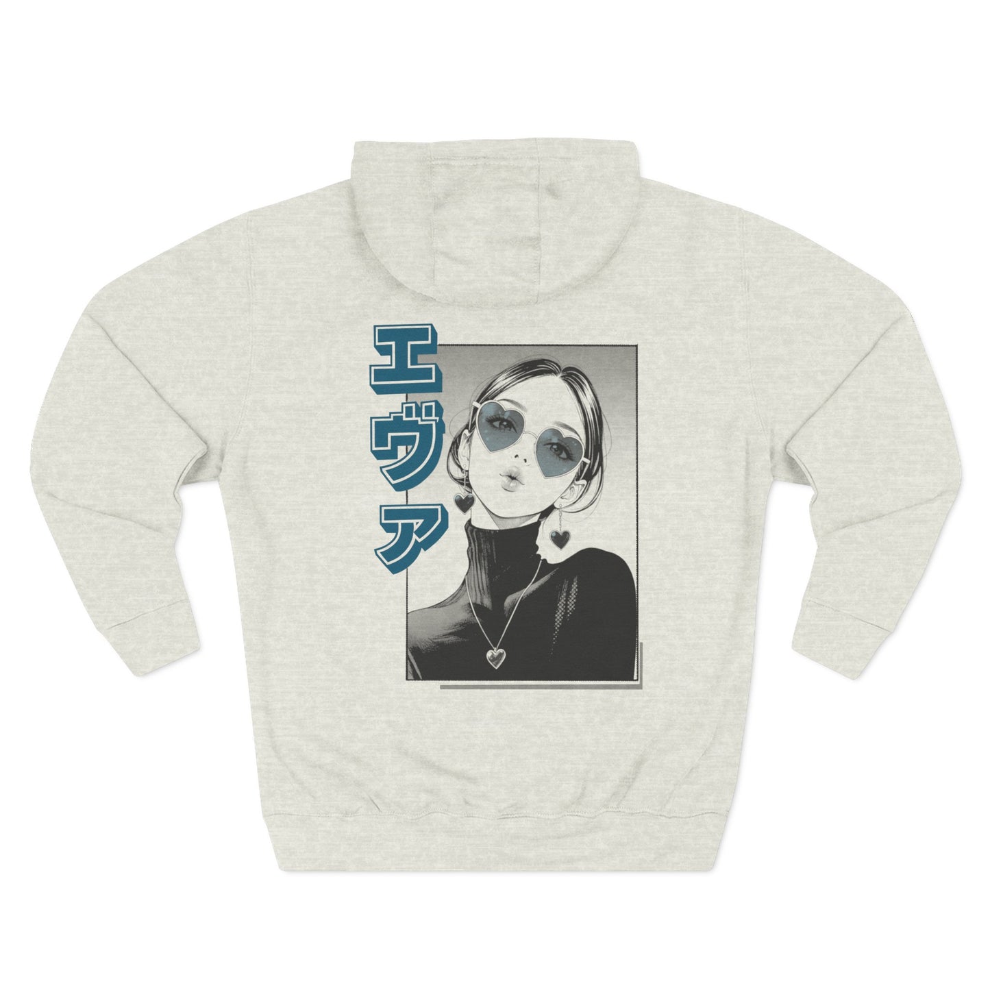 Saku Same - Eva - Anime Girl Portrait Hoodie  "エヴァ" Graphic Fleece Hoodie