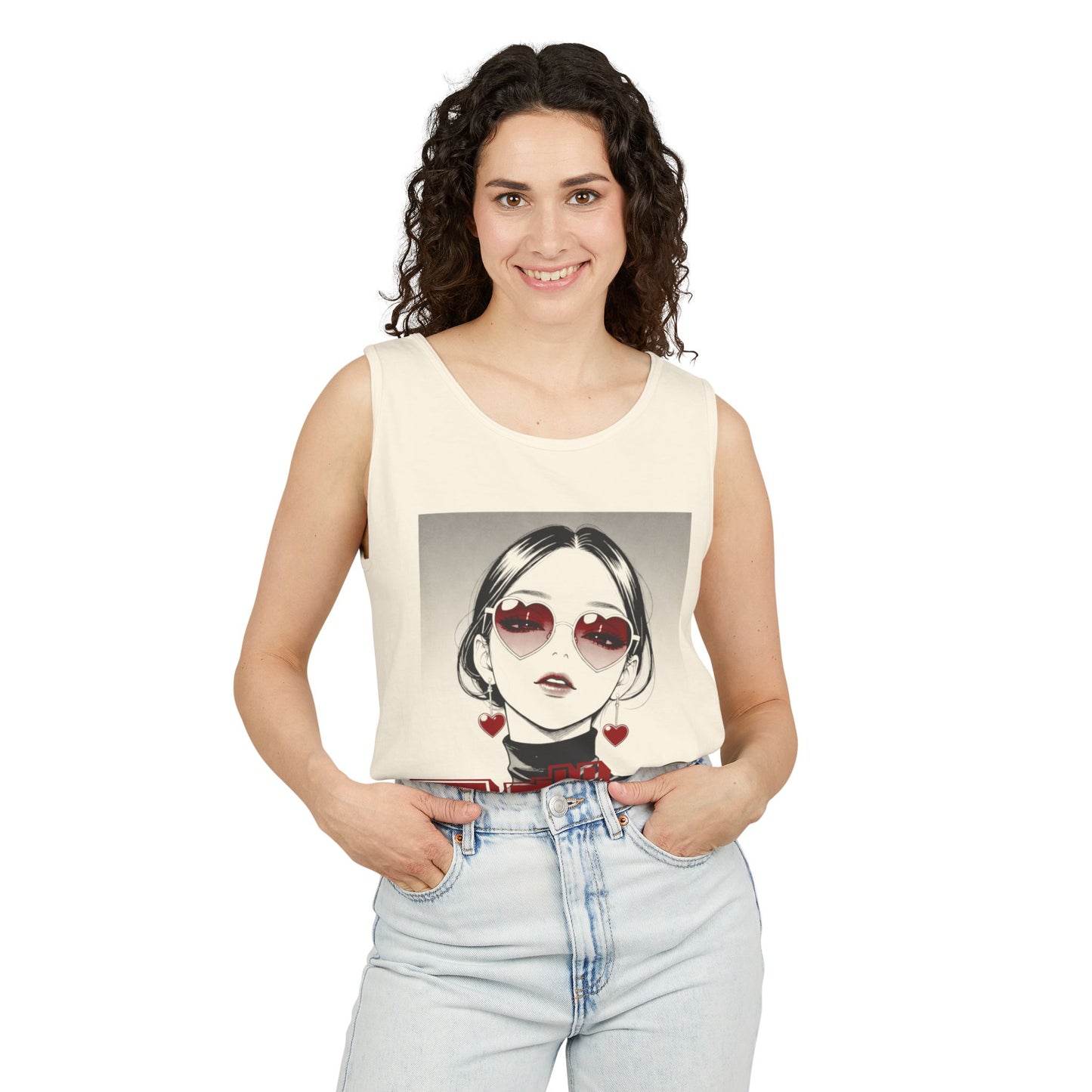 Saku Same - Eva - Anime Girl Graphic Tank — 'エヴァ' Retro Manga Portrait