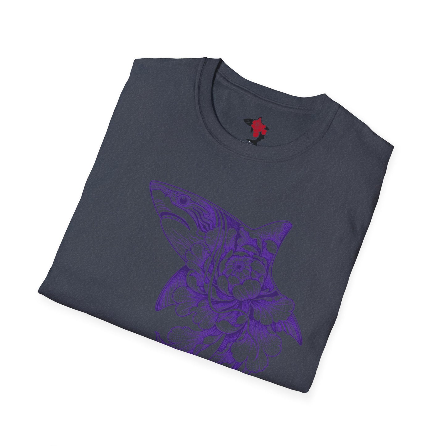 Saku Same - Blooming Shark T-Shirt - Lavender Peony Shark Graphic Tee