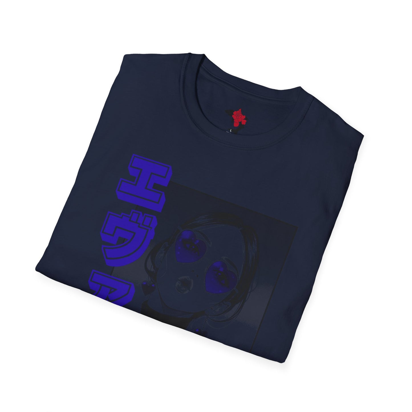Saku Same - Eva - Anime Girl Graphic Tee with Japanese Text - Eva - 'エヴァ' Portrait T-Shirt