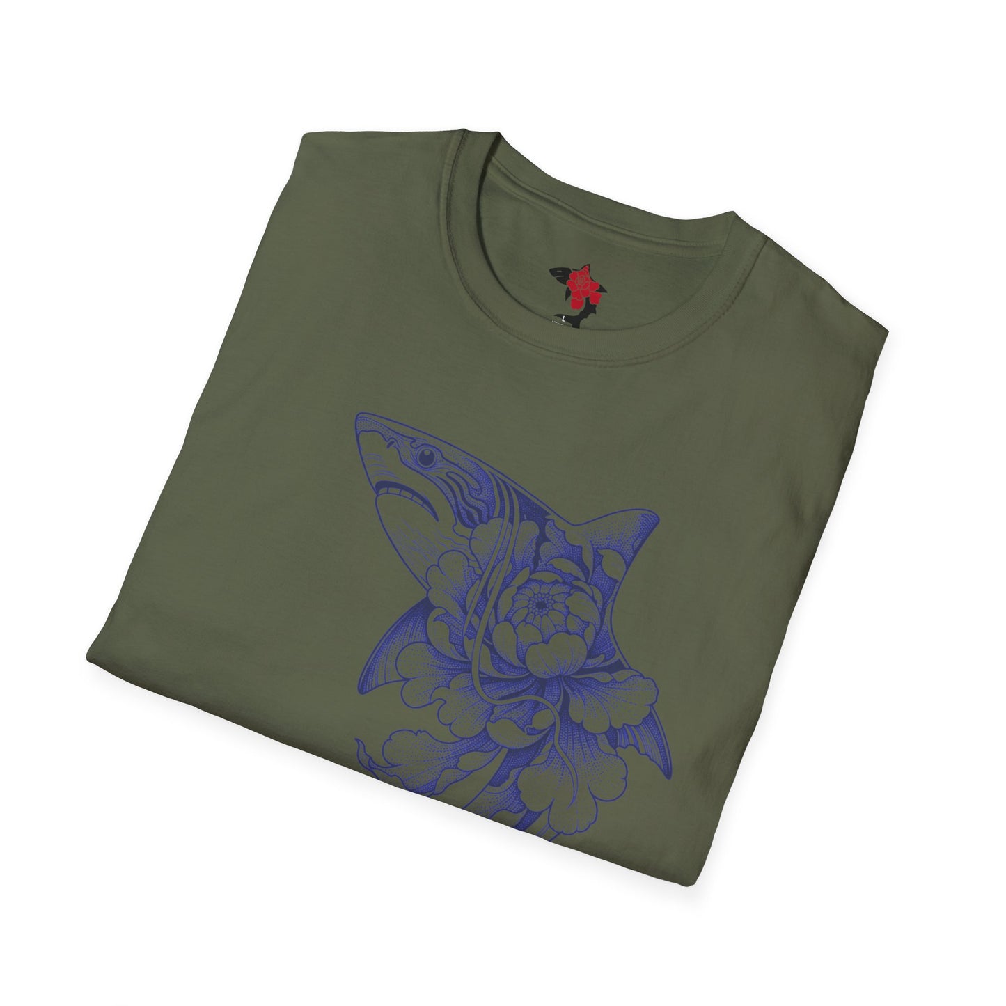 Saku Same - Floral Shark T-Shirt — Botanical Koi Shark Graphic Tee