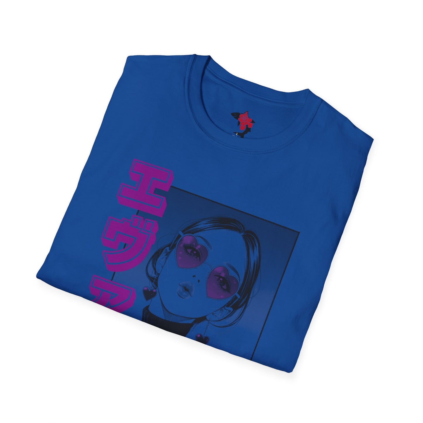 Saku Same - Eva - Anime Girl Portrait T-Shirt with Japanese Text Eva  (エヴァ) — Retro Cool Graphic Tee
