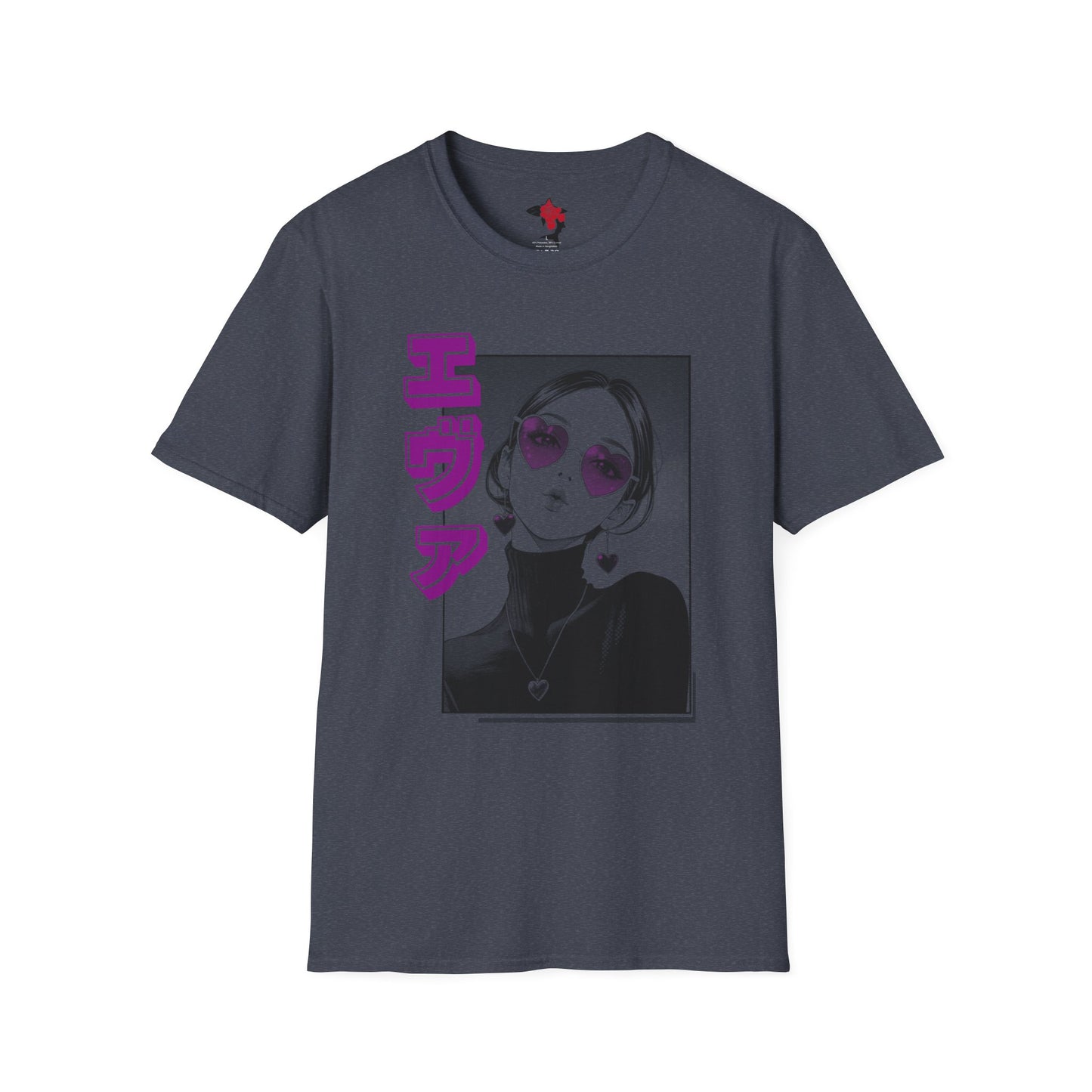 Saku Same - Eva - Anime Girl Portrait T-Shirt with Japanese Text Eva  (エヴァ) — Retro Cool Graphic Tee