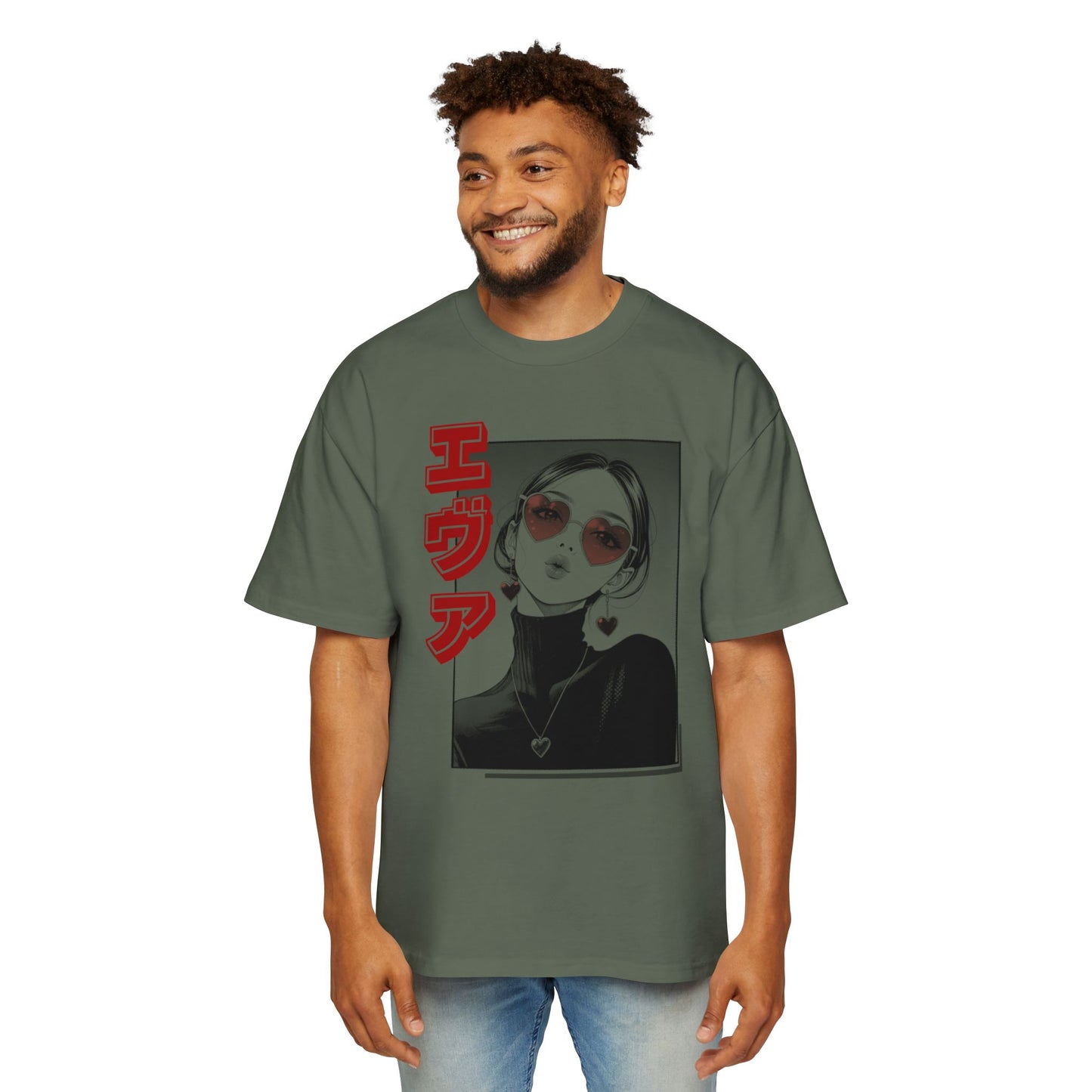 Saku Same "EVA" Japanese Text Oversized T-Shirt