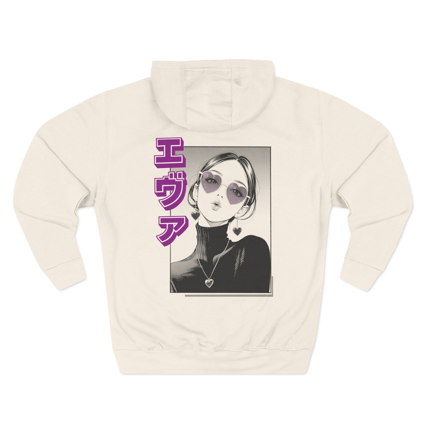 Saku Same - Eva - Retro Manga Girl Graphic Hoodie with Japanese Text