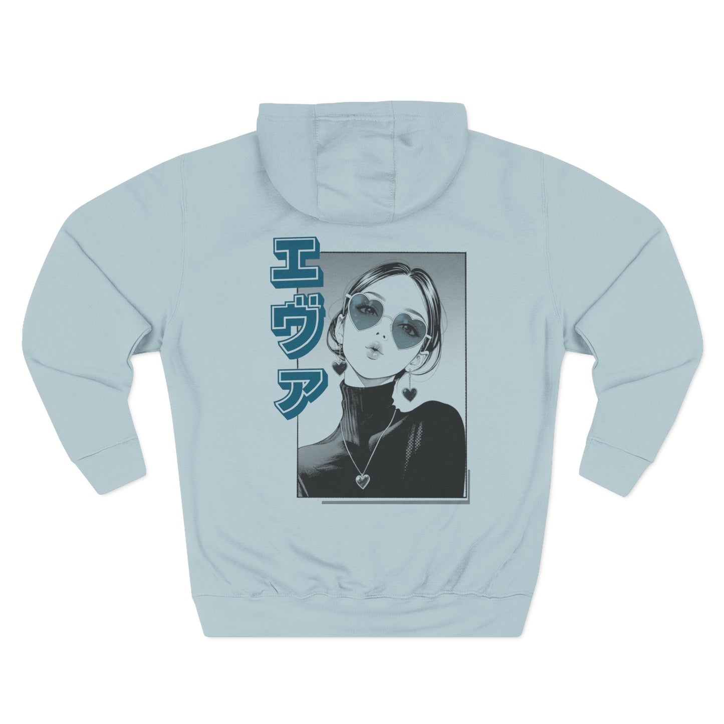 Saku Same - Eva - Anime Girl Portrait Hoodie  "エヴァ" Graphic Fleece Hoodie