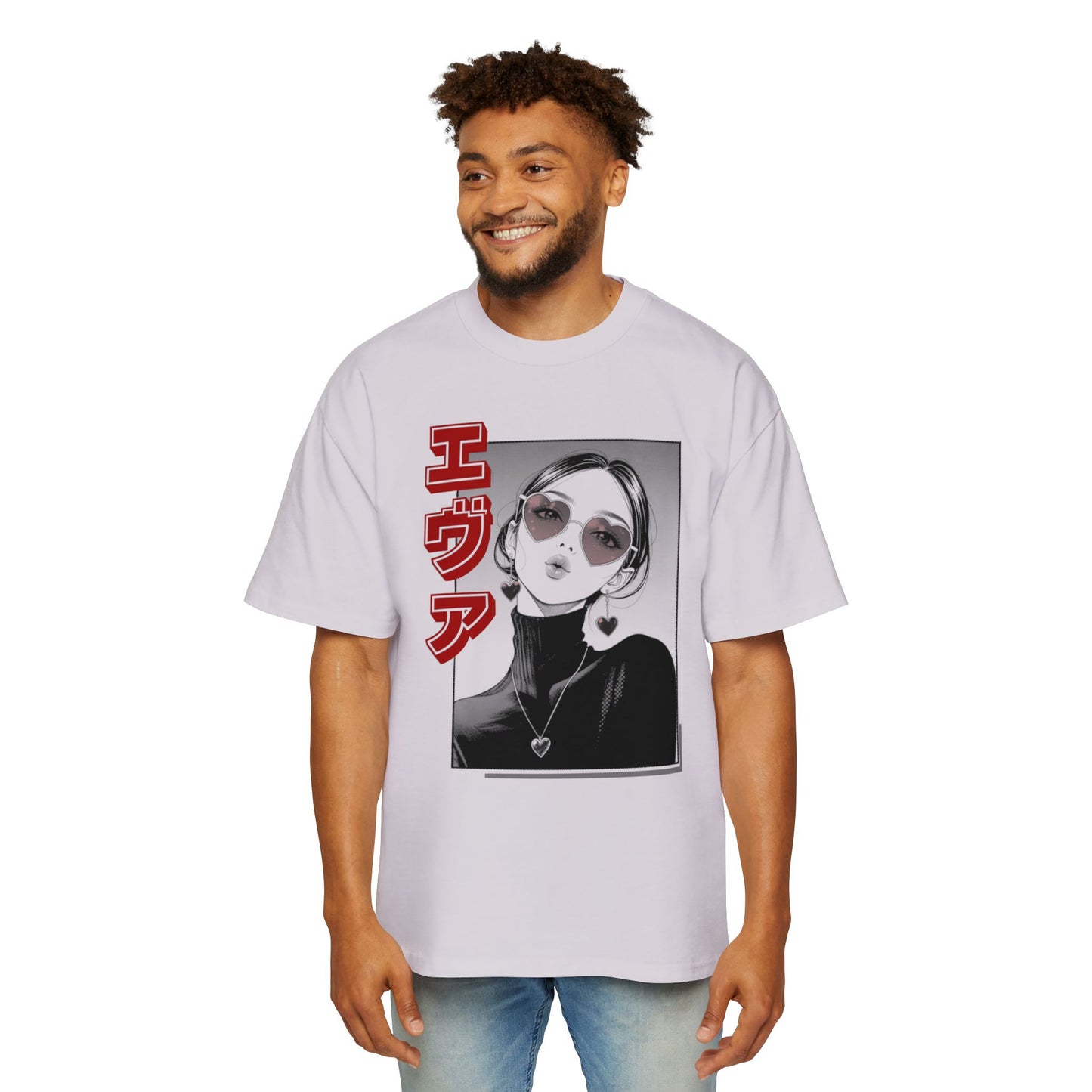 Saku Same "EVA" Japanese Text Oversized T-Shirt