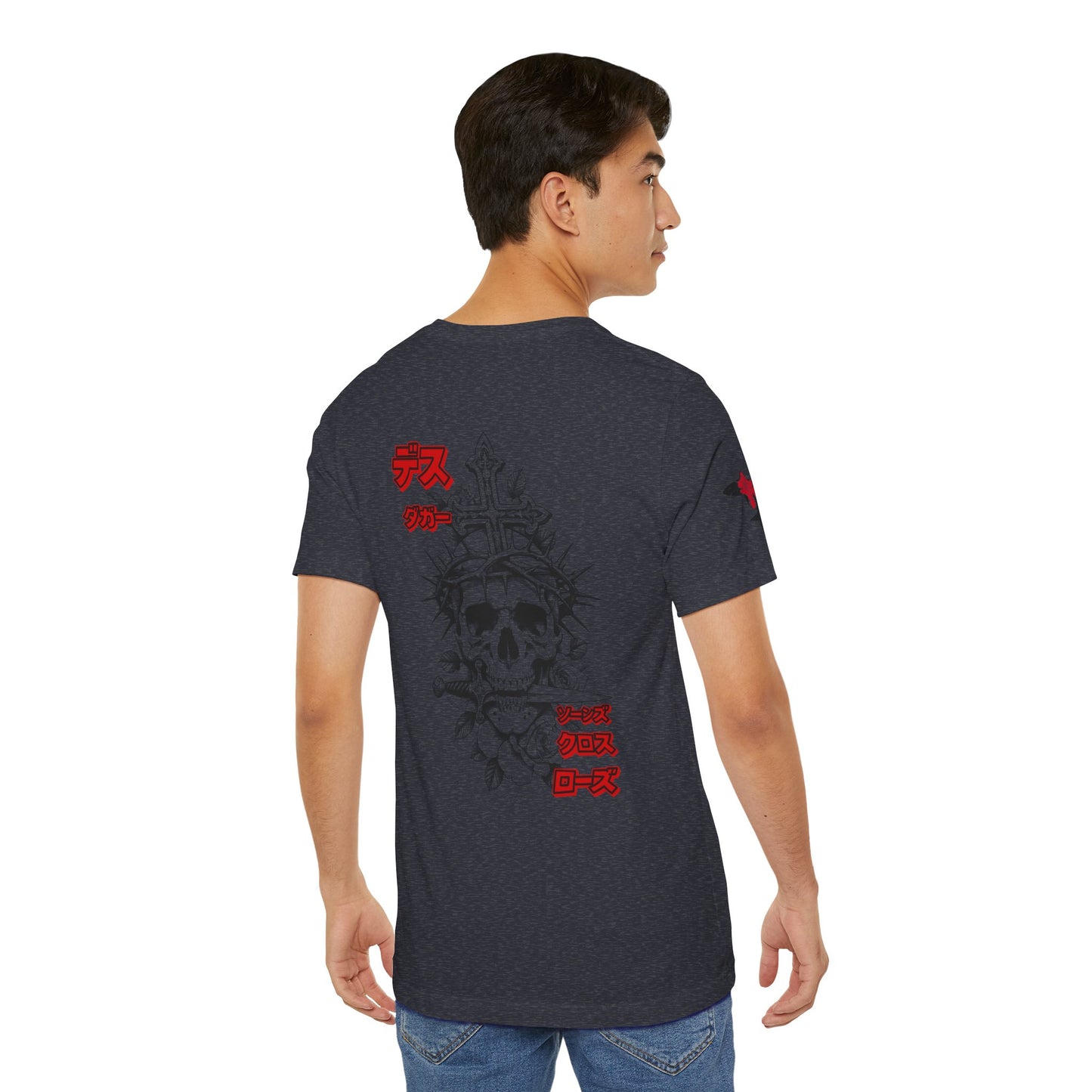 Saku Same - Skull & Rose Japanese Gothic Graphic T-Shirt