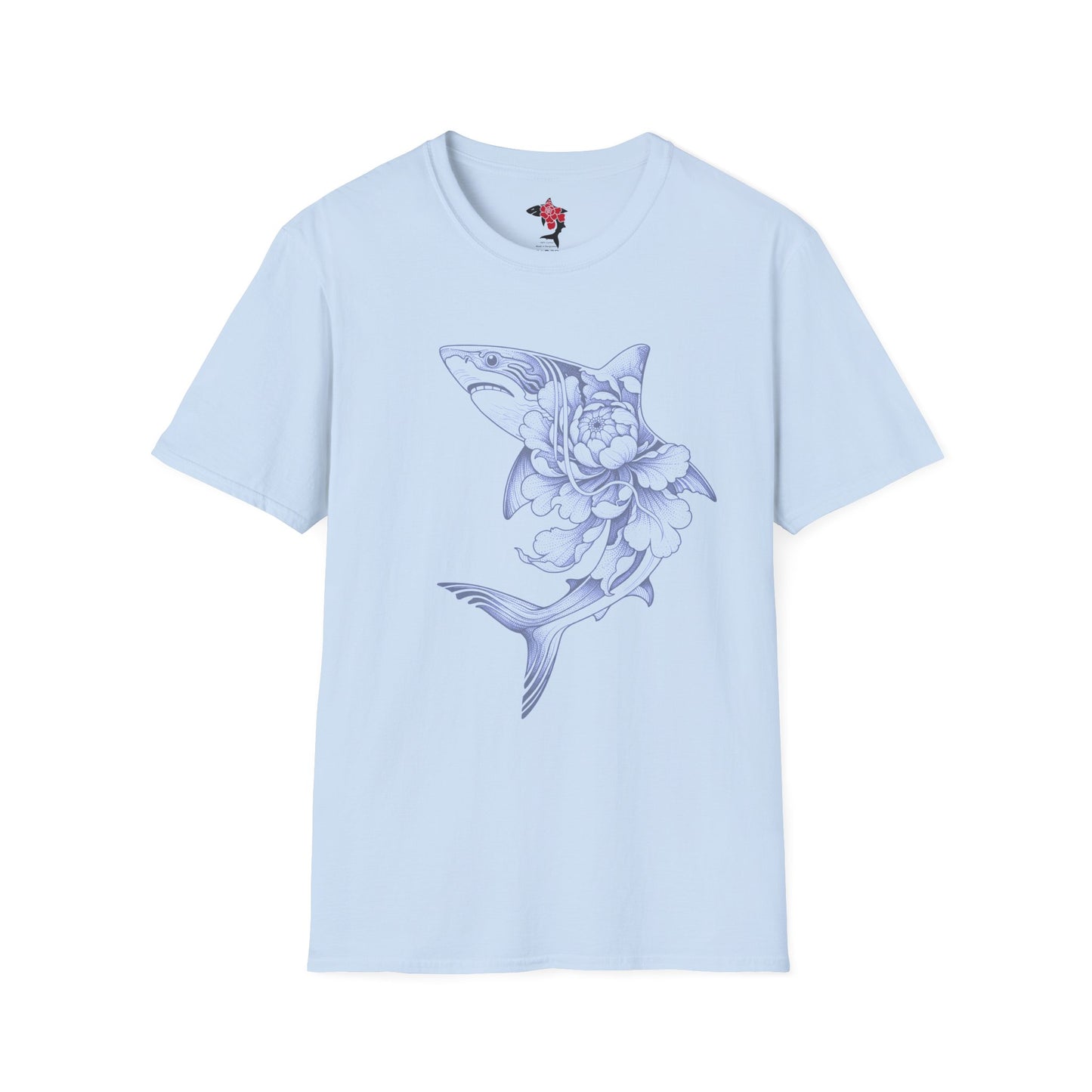 Saku Same - Floral Shark T-Shirt — Botanical Koi Shark Graphic Tee