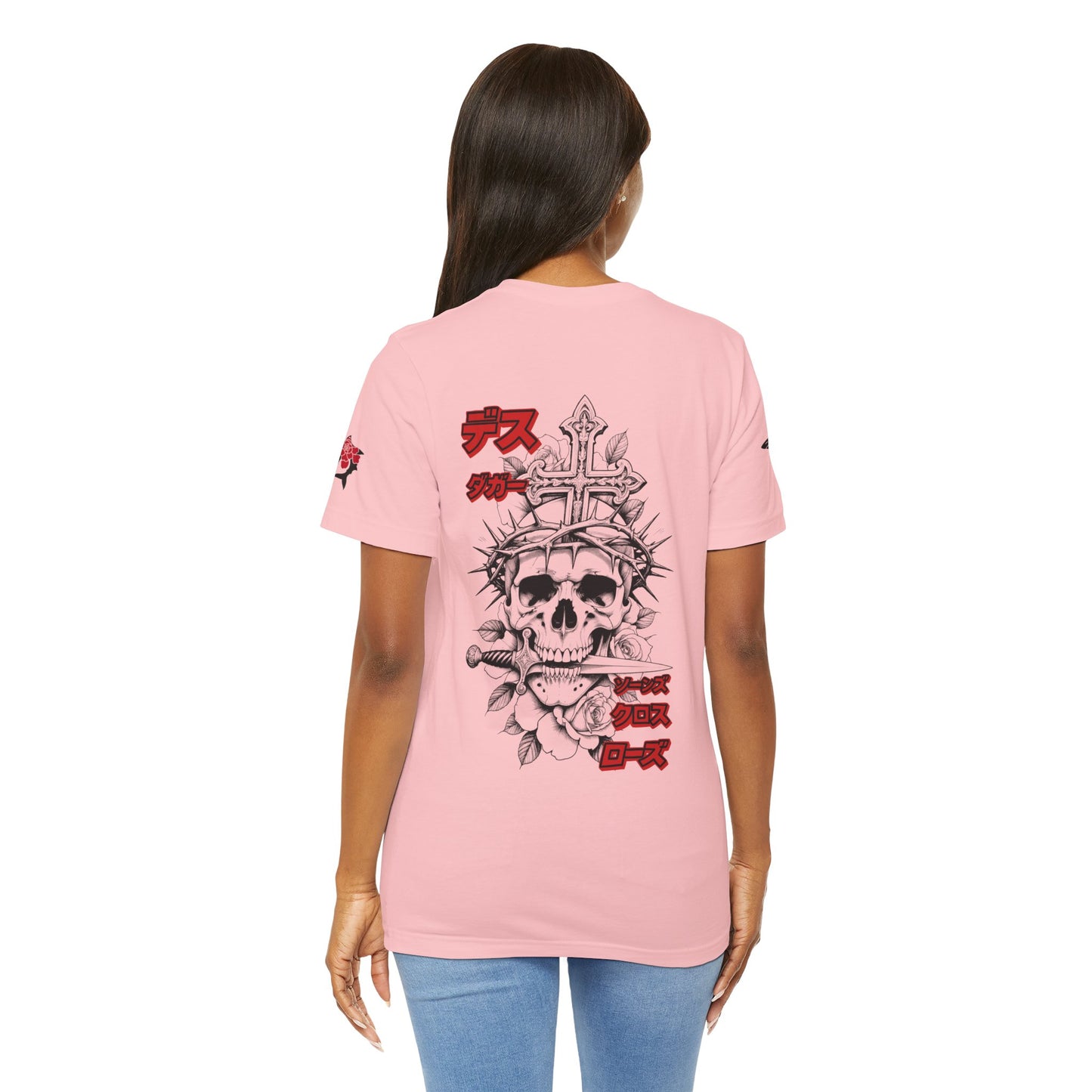 Saku Same - Skull & Rose Japanese Gothic Graphic T-Shirt
