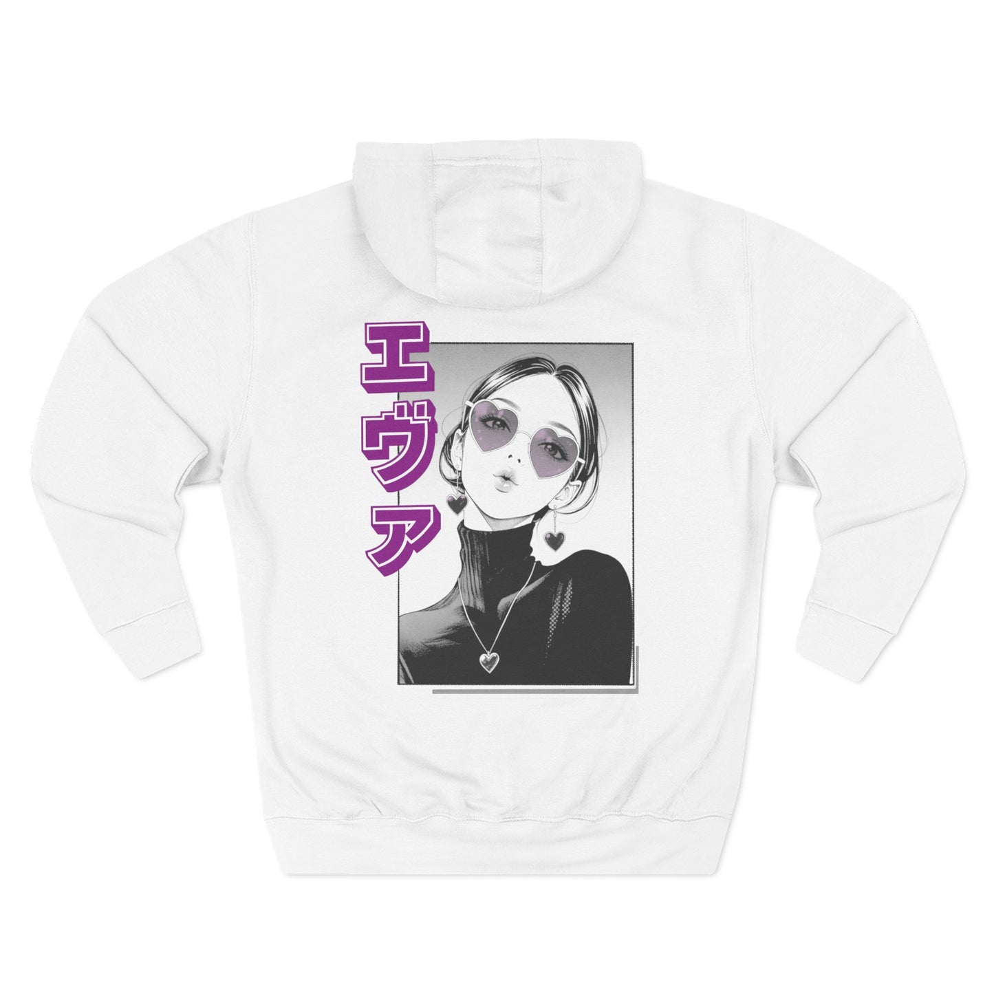 Saku Same - Eva - Retro Manga Girl Graphic Hoodie with Japanese Text