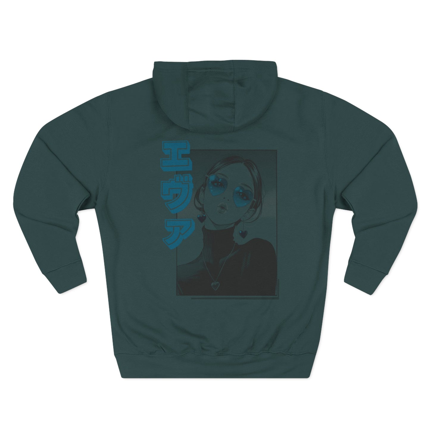 Saku Same - Eva - Anime Girl Portrait Hoodie  "エヴァ" Graphic Fleece Hoodie