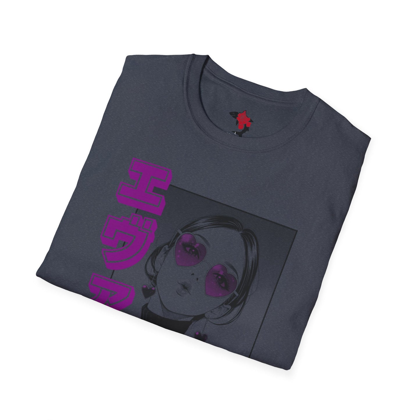 Saku Same - Eva - Anime Girl Portrait T-Shirt with Japanese Text Eva  (エヴァ) — Retro Cool Graphic Tee