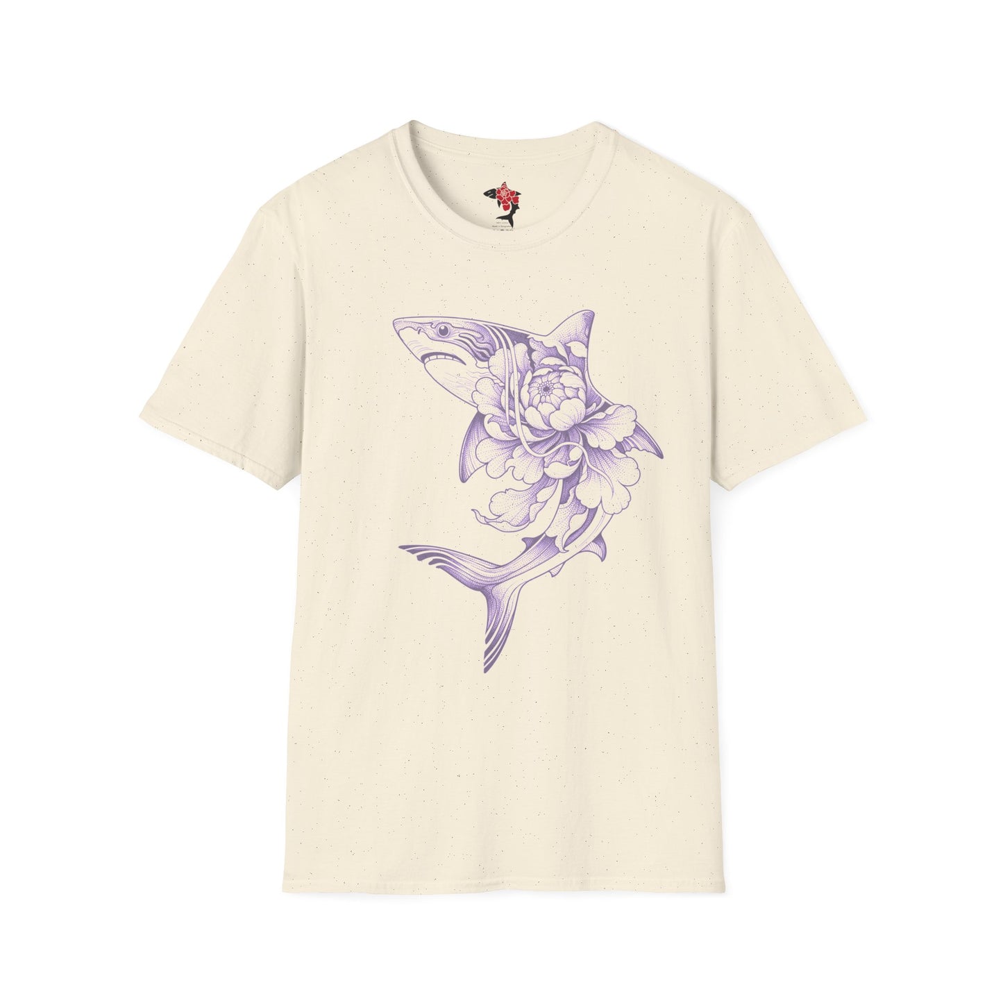 Saku Same - Blooming Shark T-Shirt - Lavender Peony Shark Graphic Tee
