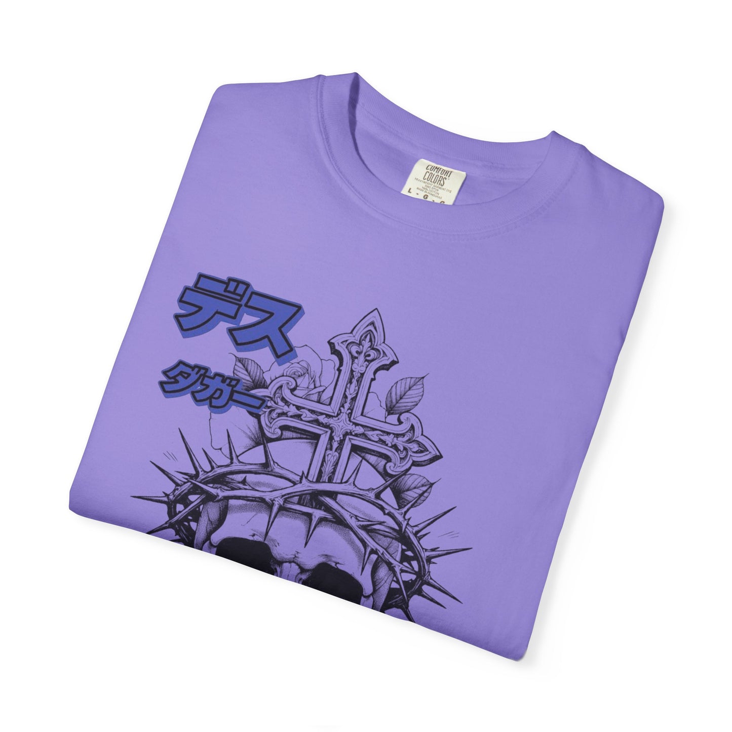 Saku Same - Skull & Rose T-Shirt Japanese Text Graphic Tee