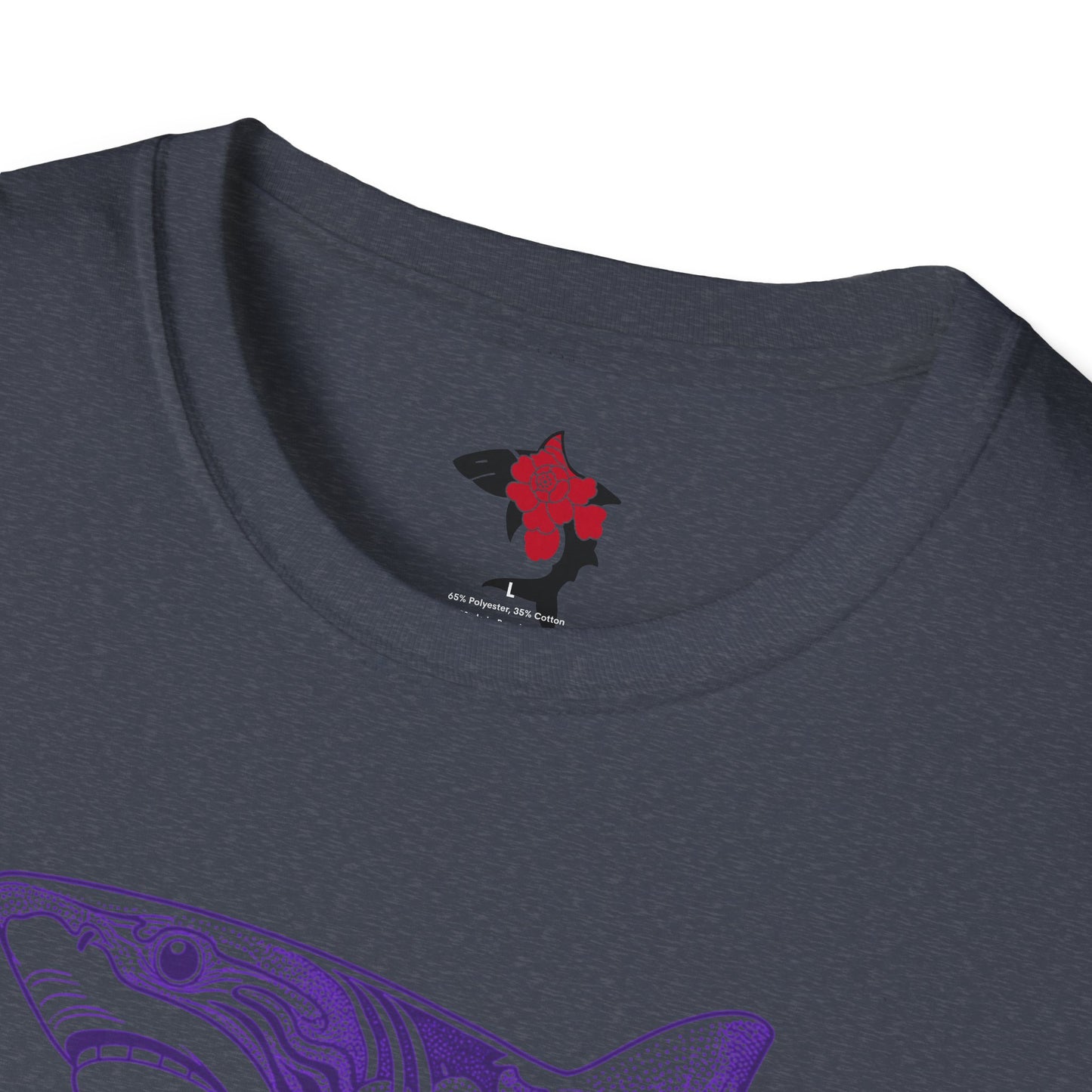 Saku Same - Blooming Shark T-Shirt - Lavender Peony Shark Graphic Tee