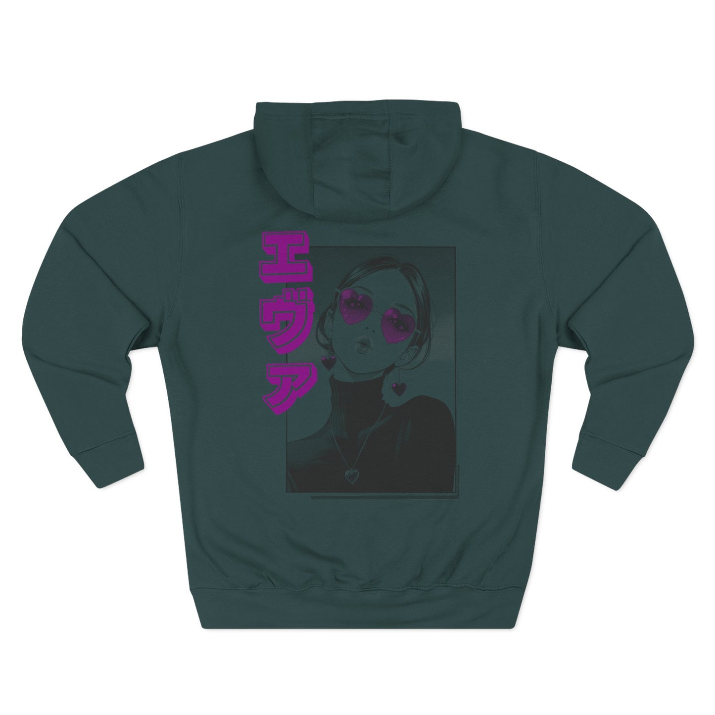 Saku Same - Eva - Retro Manga Girl Graphic Hoodie with Japanese Text