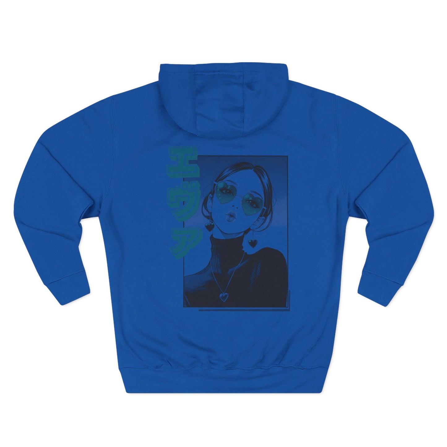 Saku Same - Eva - Anime Girl Portrait Hoodie  "エヴァ" Graphic Fleece Hoodie