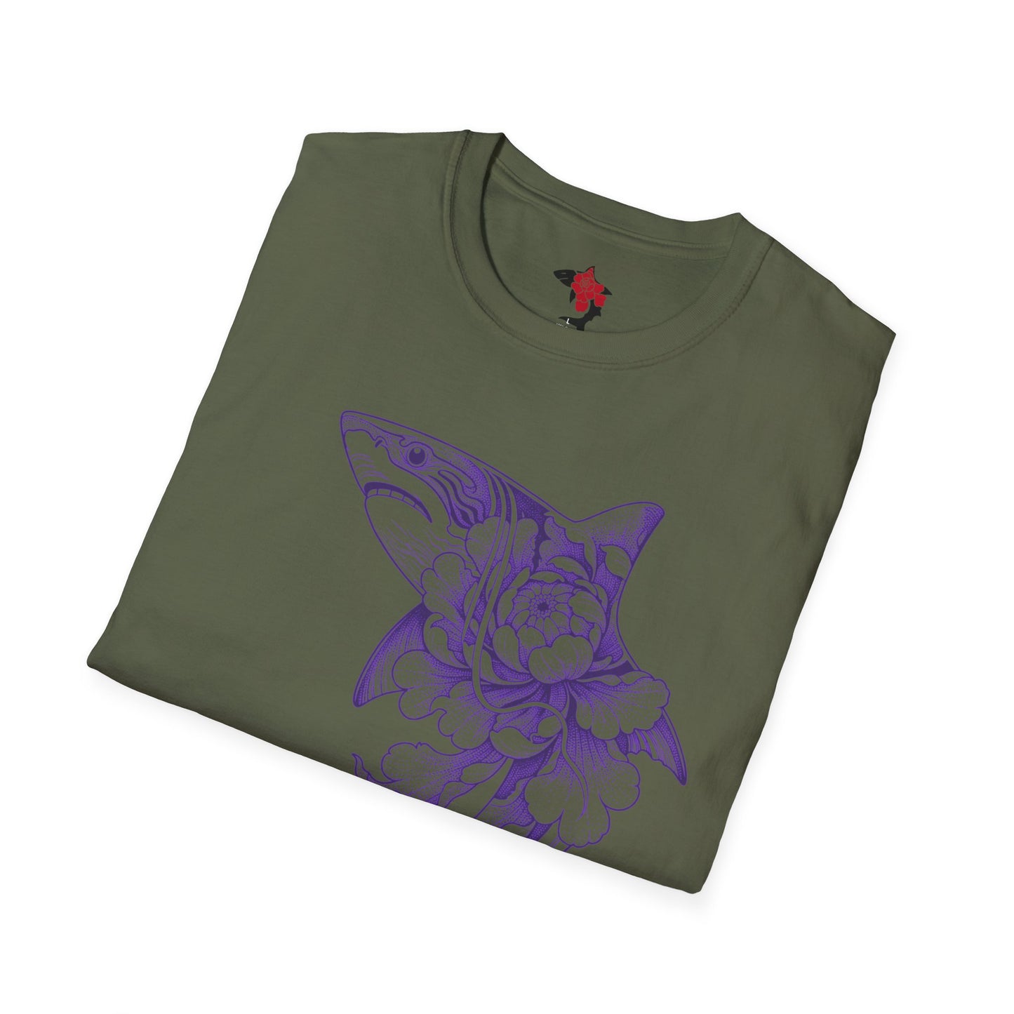 Saku Same - Blooming Shark T-Shirt - Lavender Peony Shark Graphic Tee