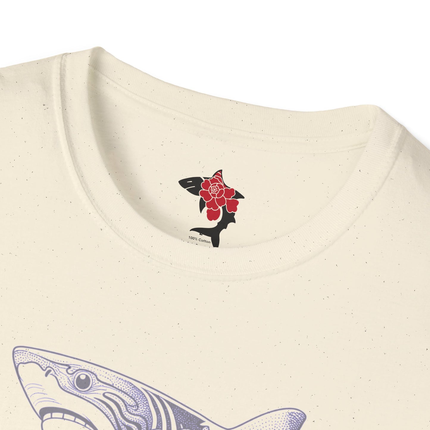 Saku Same - Floral Shark T-Shirt — Botanical Koi Shark Graphic Tee