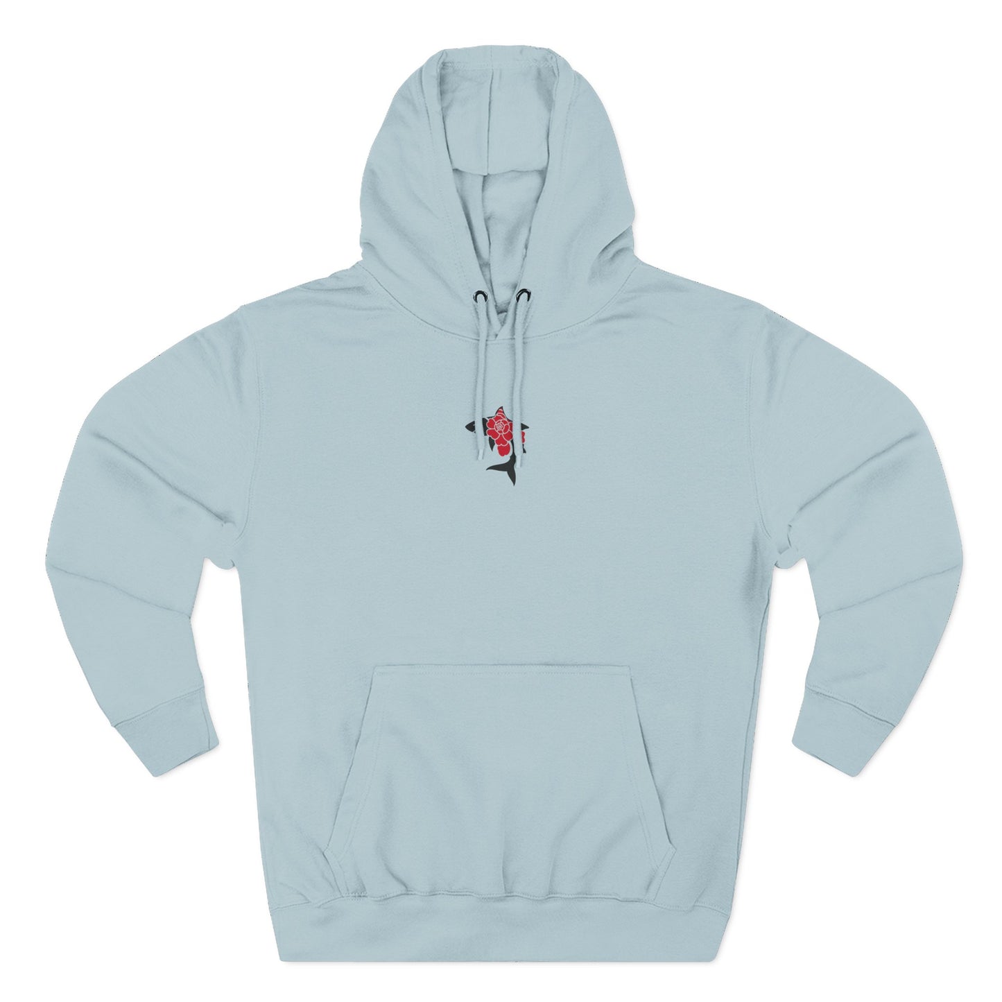 Saku Same - Eva - Anime Girl Graphic Hoodie with Japanese Text - Minimal Front Rose, Back Panel Art
