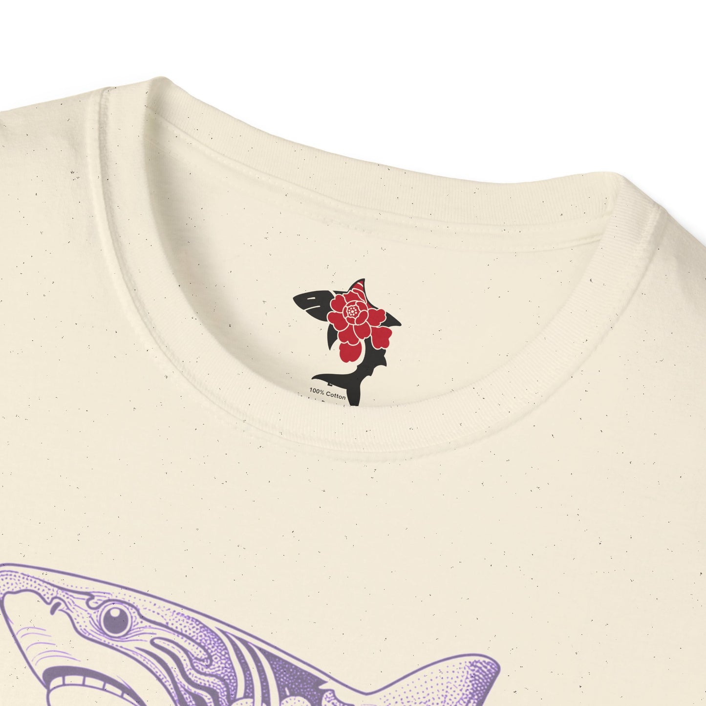 Saku Same - Blooming Shark T-Shirt - Lavender Peony Shark Graphic Tee