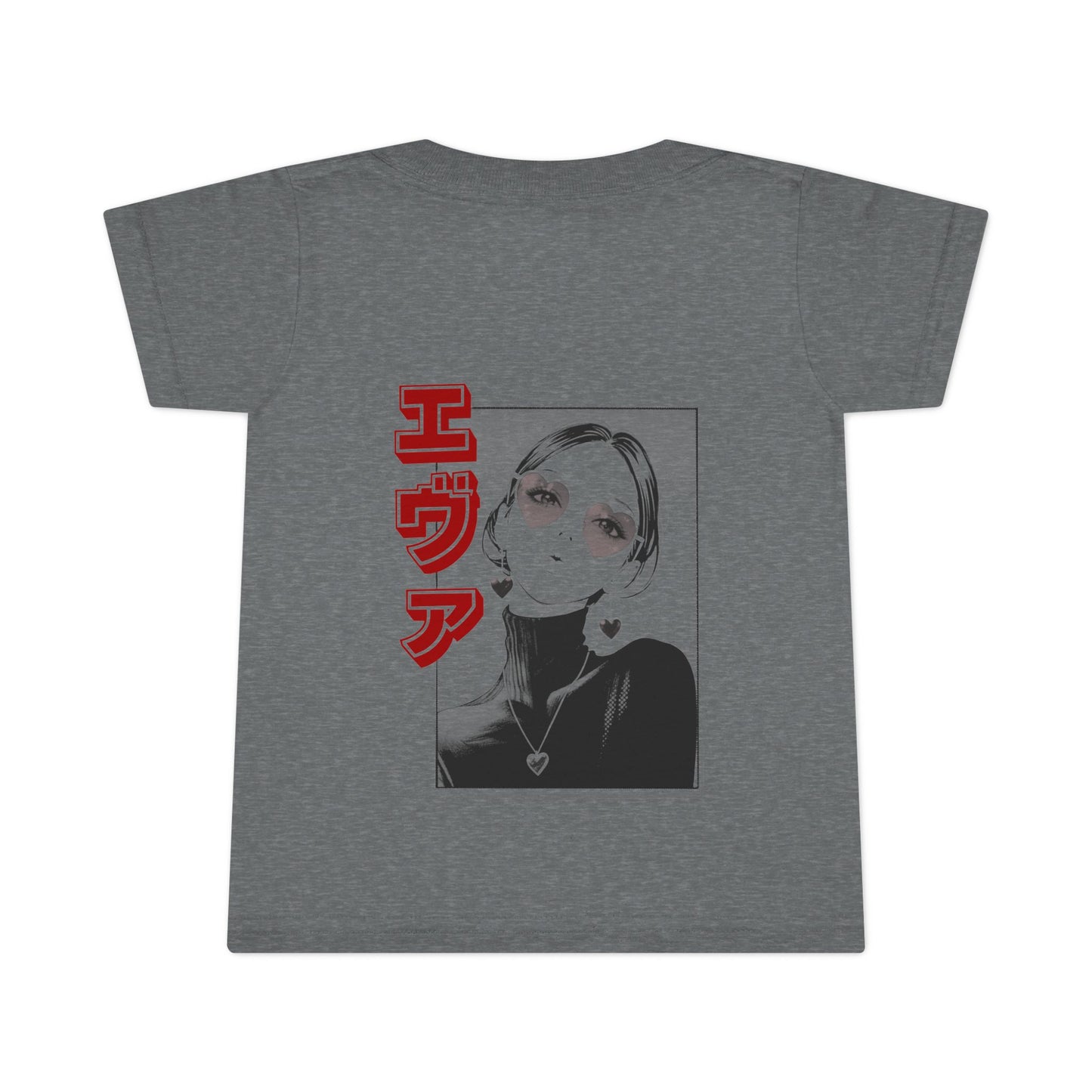 Toddler T-Shirt  - Saku Same - Eva - Edgy Anime Girl Graphic with Red Japanese Text (Eva)
