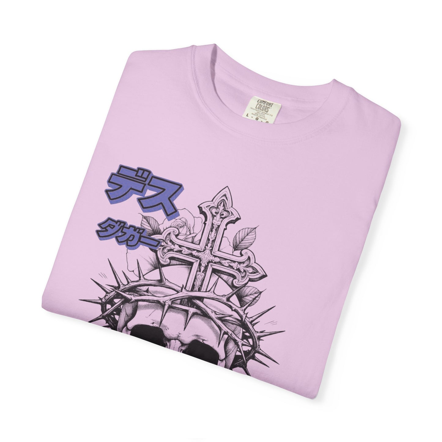 Saku Same - Skull & Rose T-Shirt Japanese Text Graphic Tee