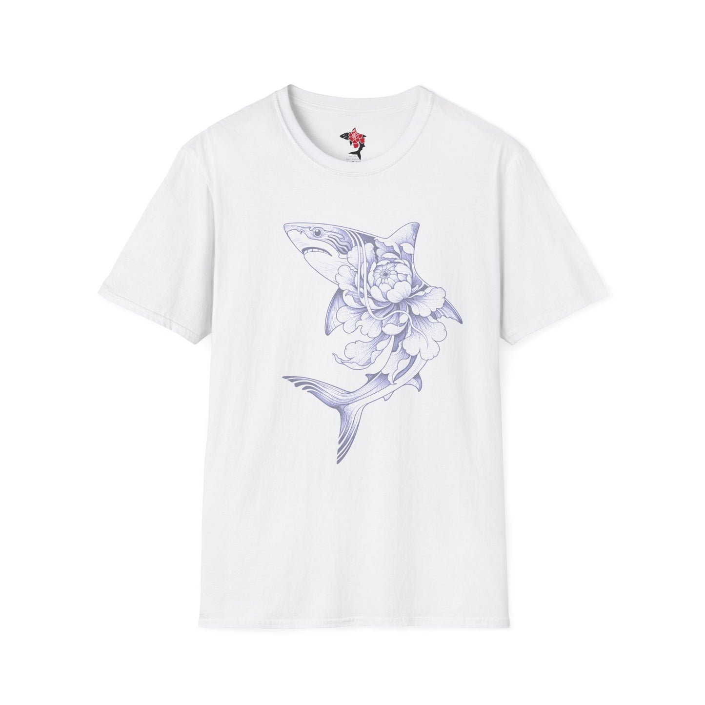 Saku Same - Floral Shark T-Shirt — Botanical Koi Shark Graphic Tee