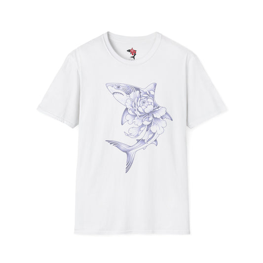 Saku Same - Floral Shark T-Shirt — Botanical Koi Shark Graphic Tee