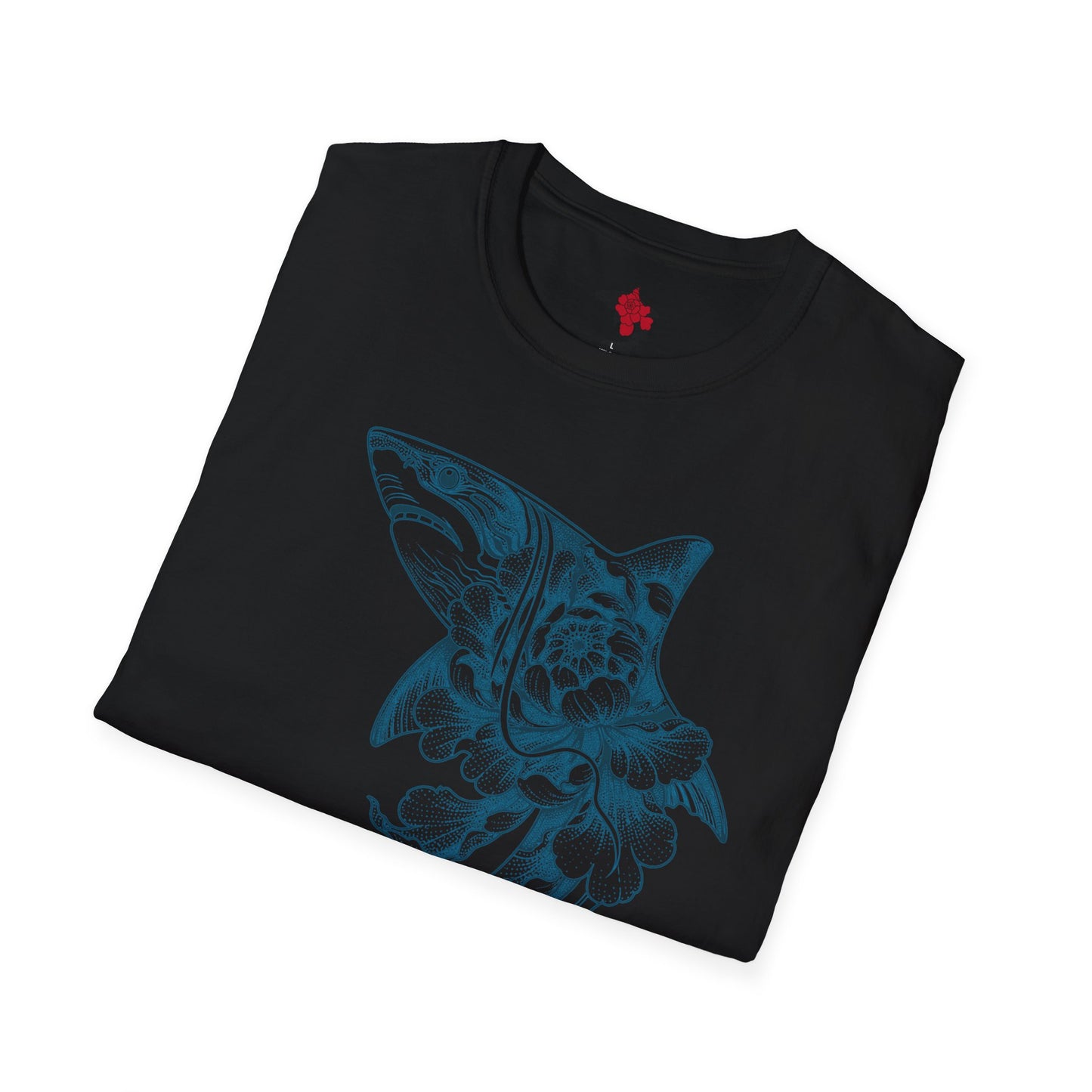 Saku Same - Blooming Shark Graphic Tee - Coastal Tattoo-Inspired T-Shirt