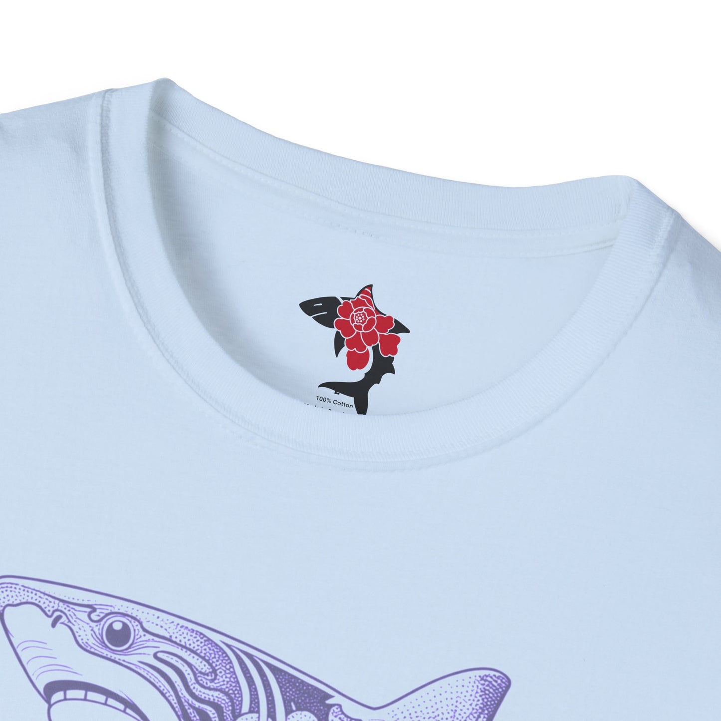 Saku Same - Blooming Shark T-Shirt - Lavender Peony Shark Graphic Tee