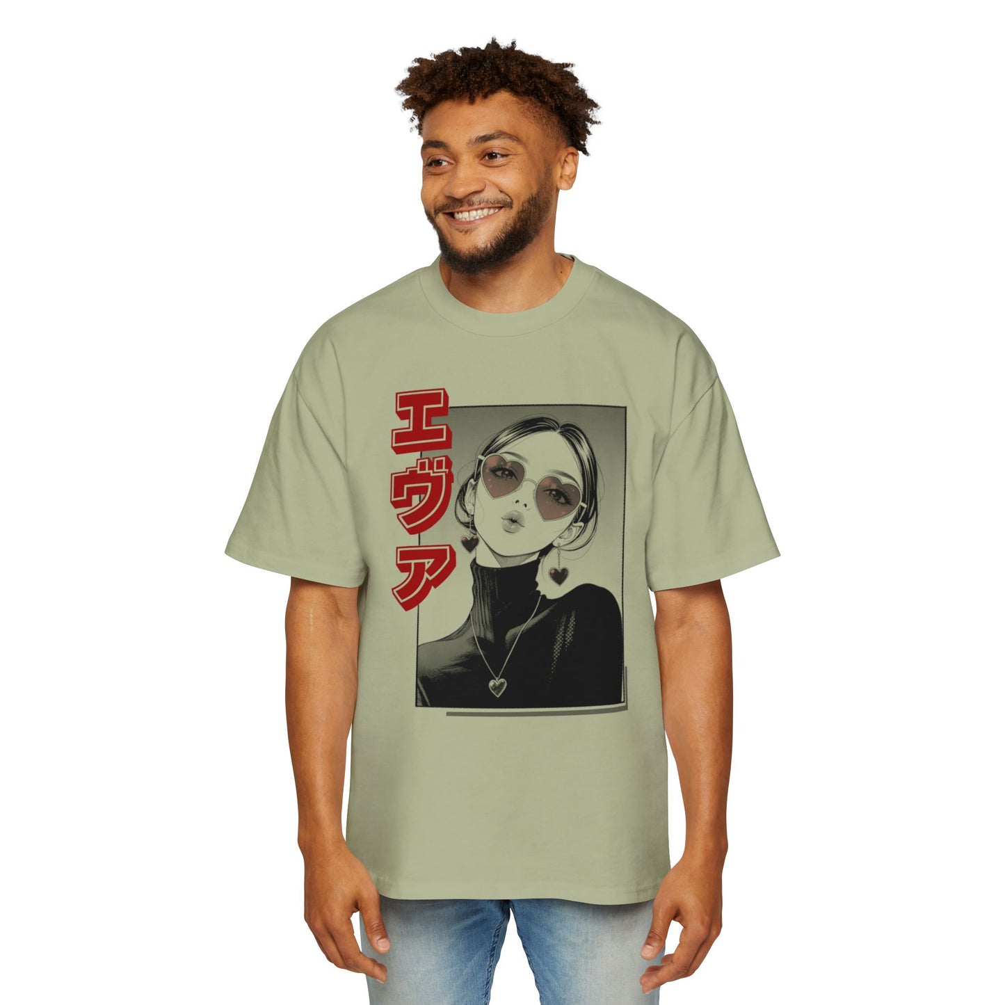 Saku Same "EVA" Japanese Text Oversized T-Shirt