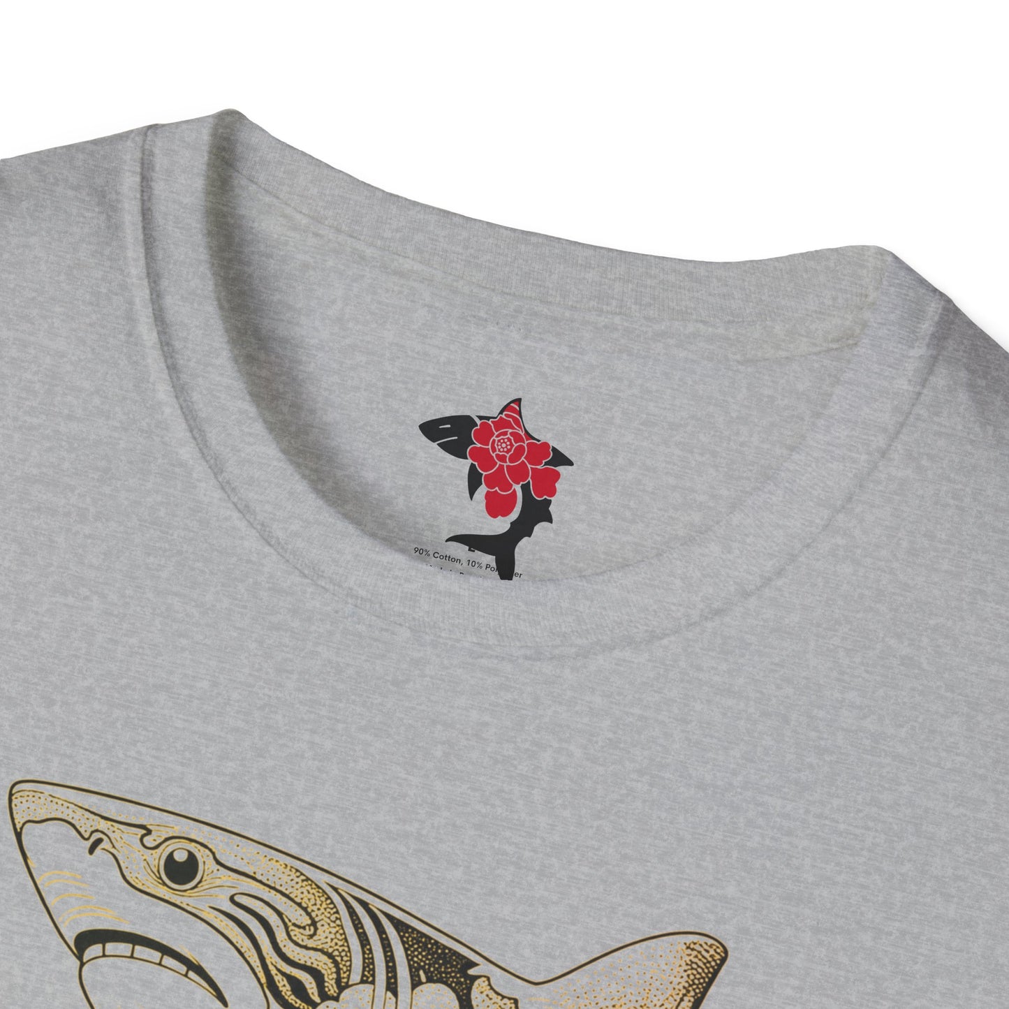 Saku Same - Blooming Shark Graphic T-Shirt - Pink Peony Shark Tee