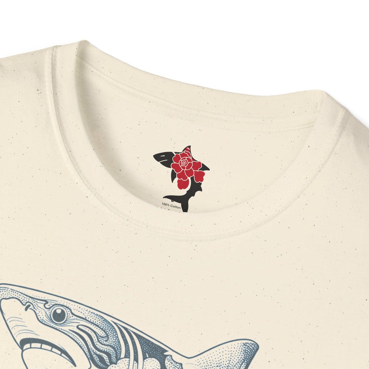 Saku Same - Blooming Shark Graphic Tee - Coastal Tattoo-Inspired T-Shirt