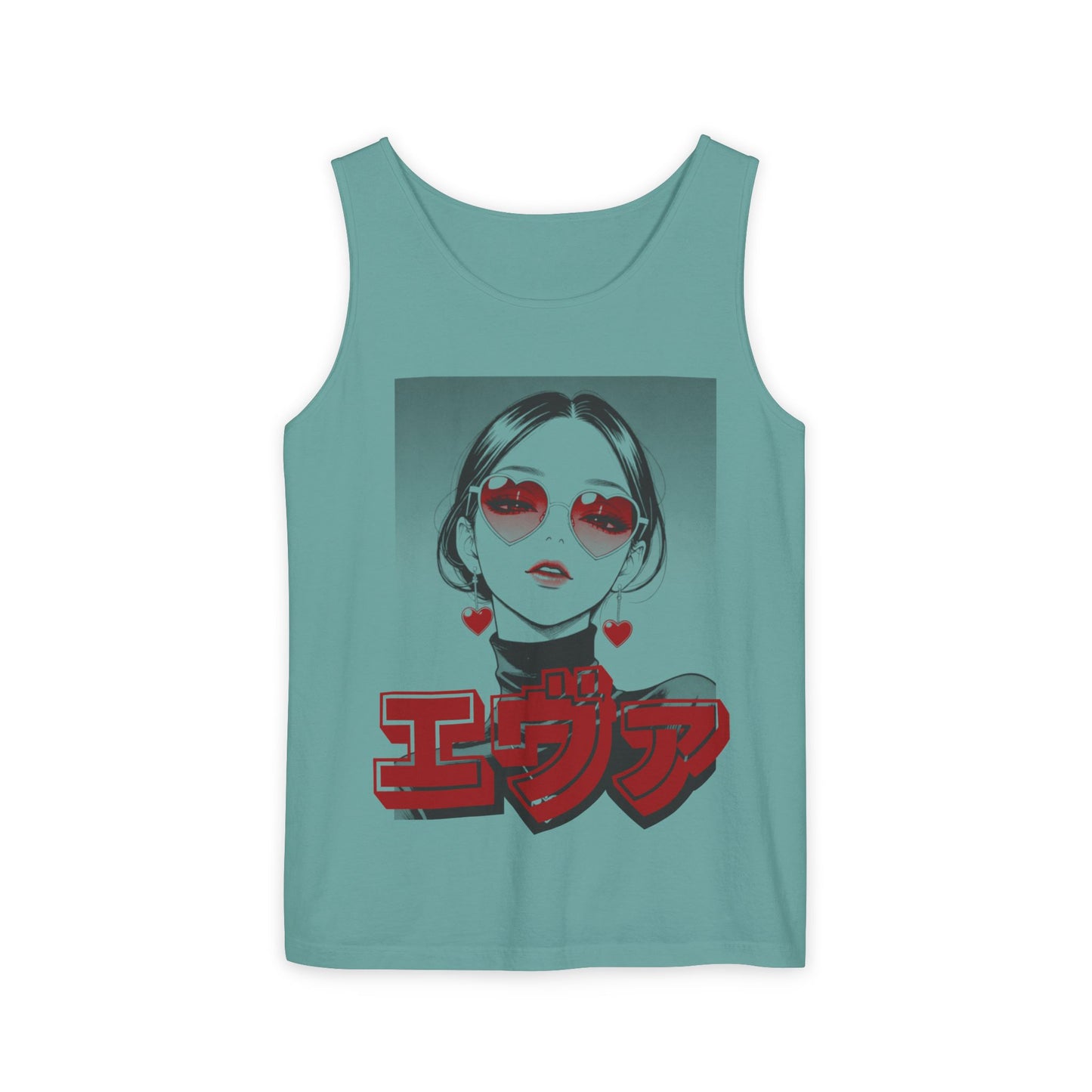Saku Same - Eva - Anime Girl Graphic Tank — 'エヴァ' Retro Manga Portrait